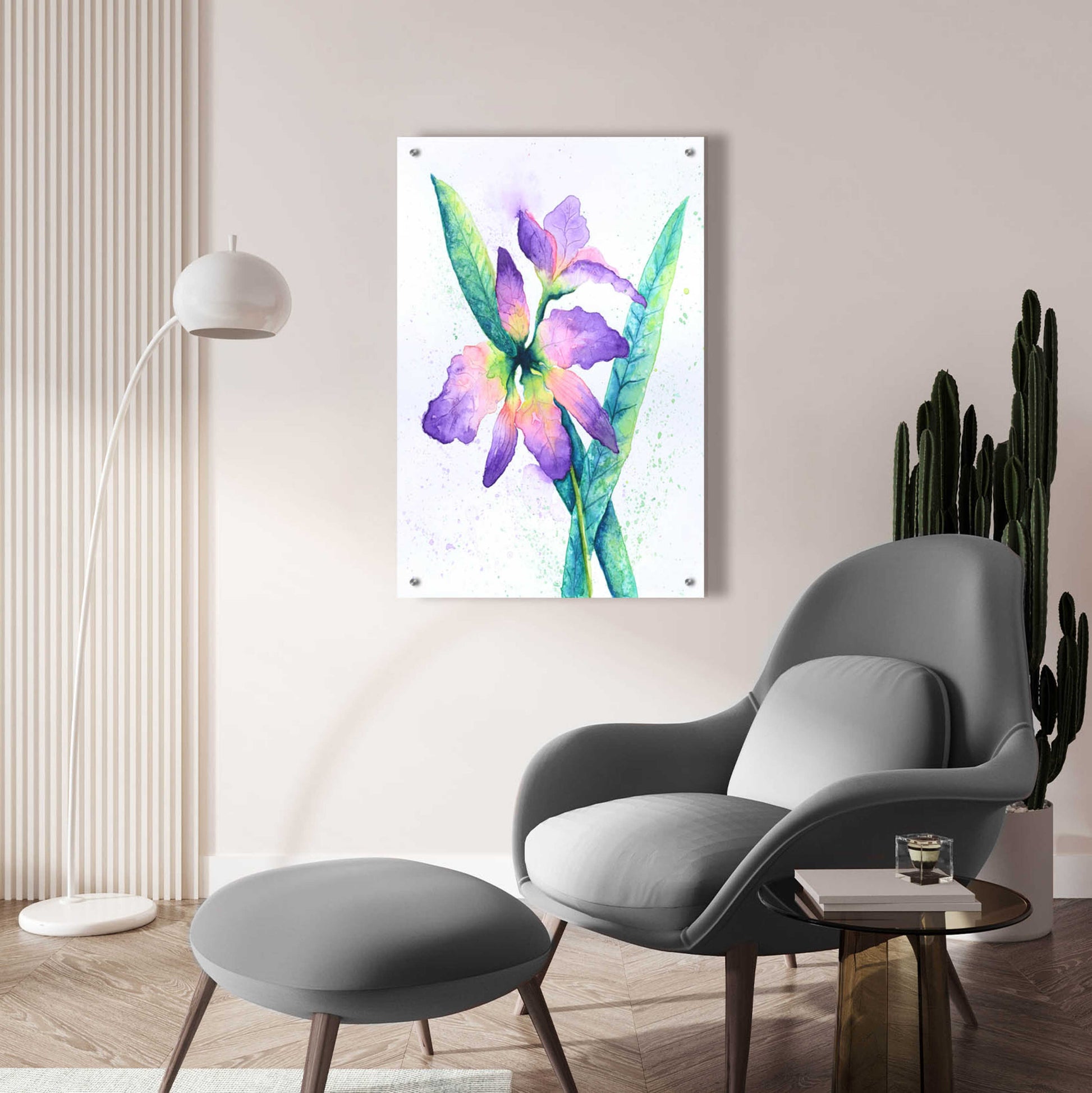 Epic Art 'Purple Orchid' by Michelle Faber, Acrylic Glass Wall Art,24x36