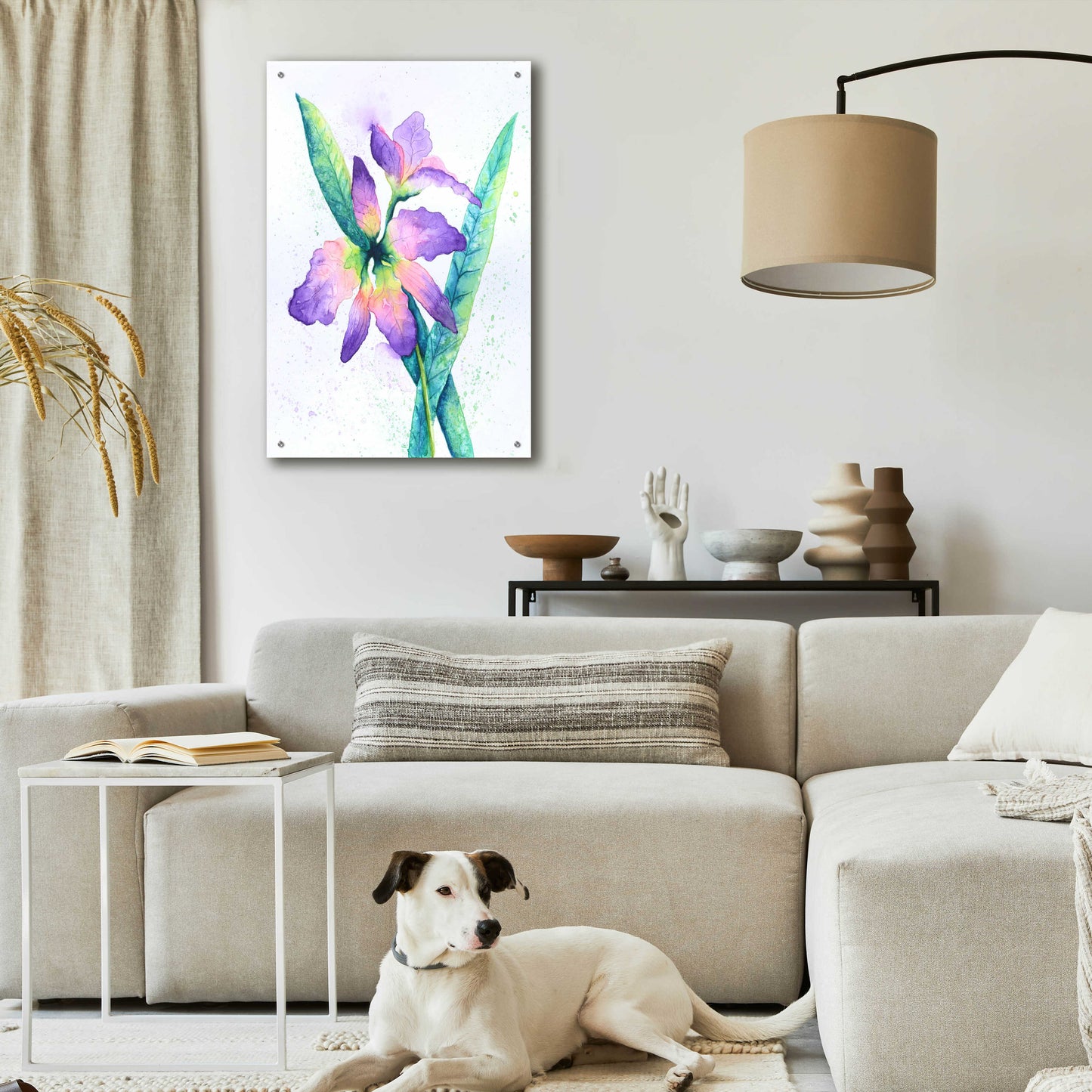 Epic Art 'Purple Orchid' by Michelle Faber, Acrylic Glass Wall Art,24x36