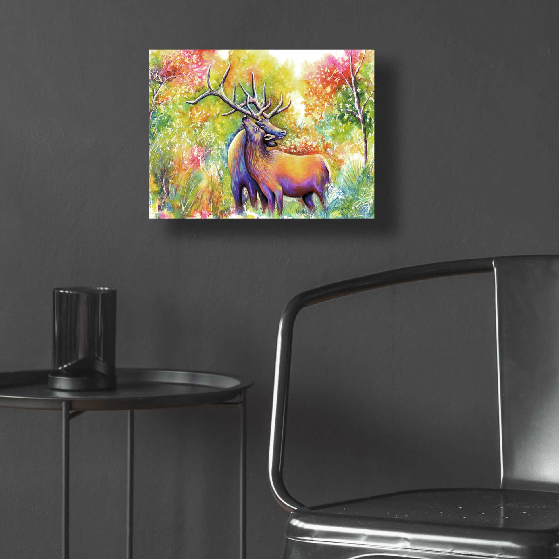 Epic Art 'Elk Love' by Michelle Faber, Acrylic Glass Wall Art,16x12