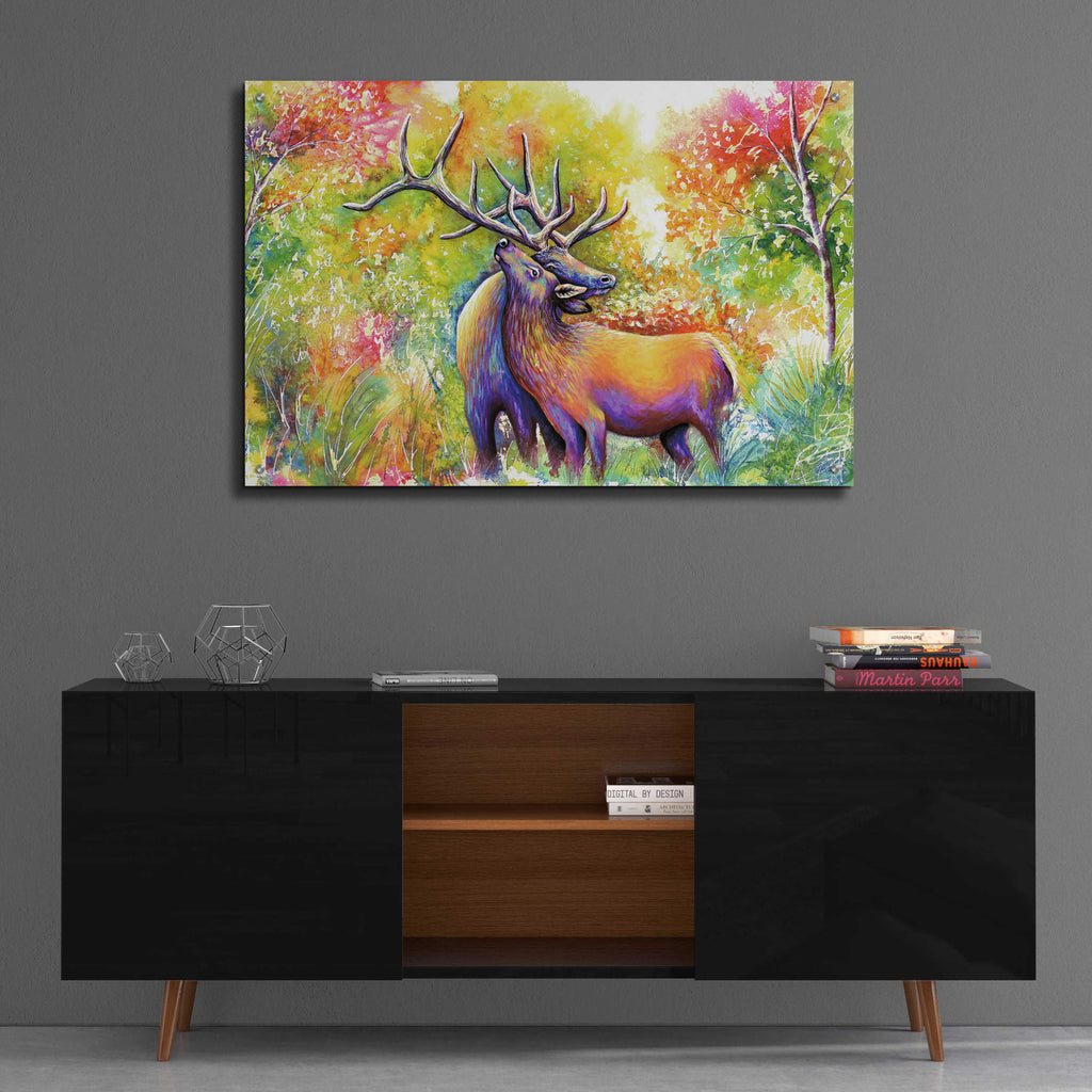 Epic Art 'Elk Love' by Michelle Faber, Acrylic Glass Wall Art,36x24