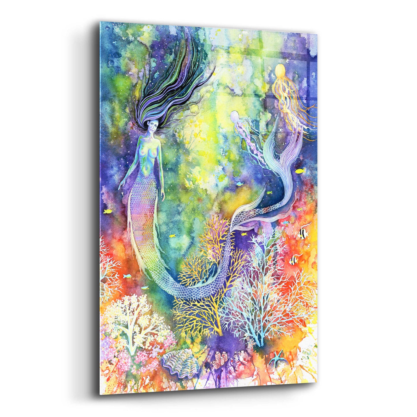 Epic Art 'Mermaid' by Michelle Faber, Acrylic Glass Wall Art,16x24