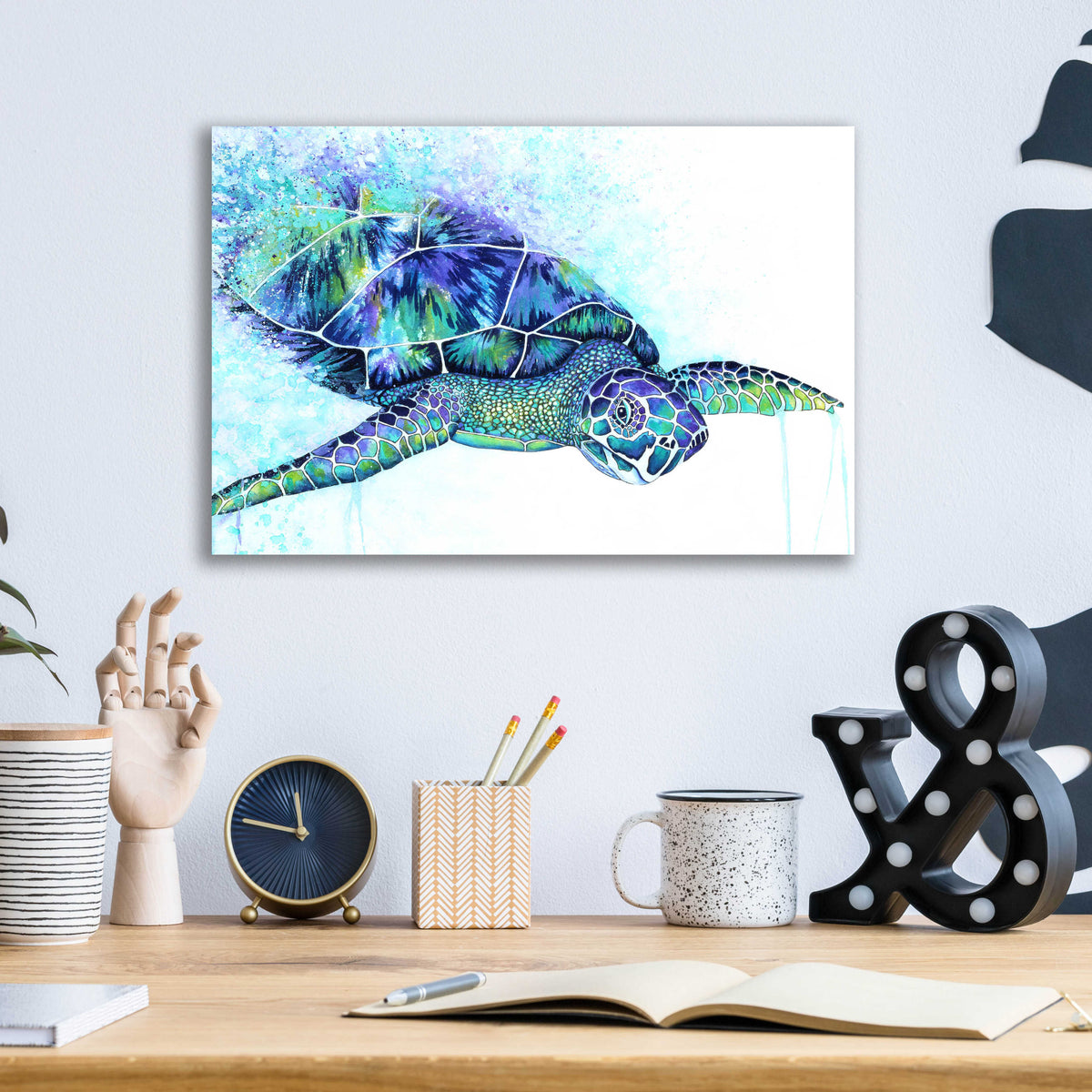 Epic Art 'Sea Turtle' by Michelle Faber, Acrylic Glass Wall Art,16x12