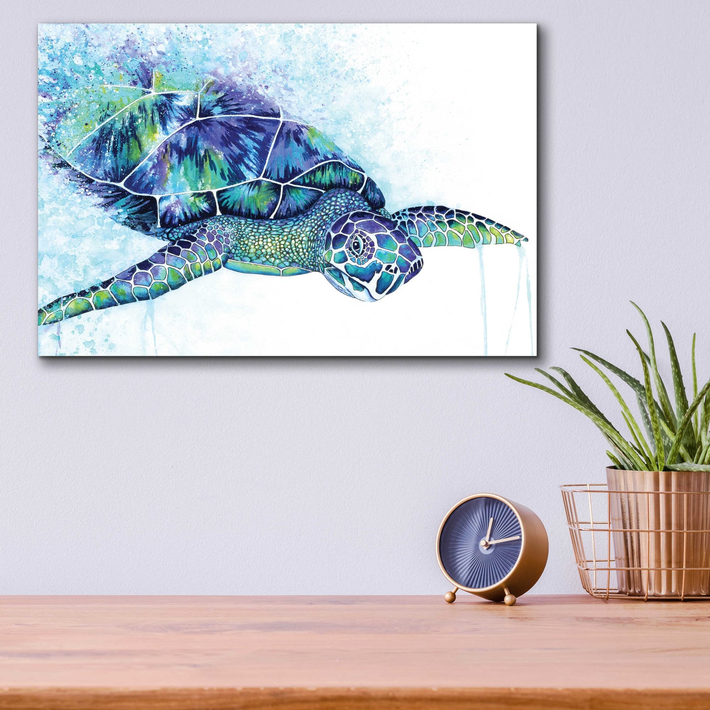 Epic Art 'Sea Turtle' by Michelle Faber, Acrylic Glass Wall Art,16x12