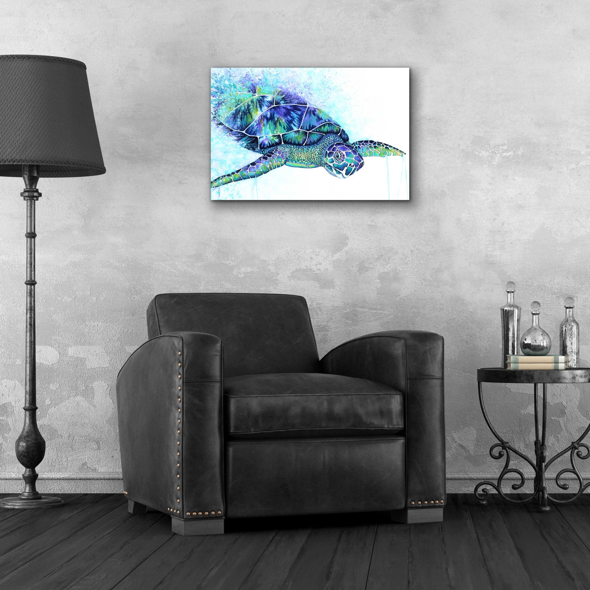 Epic Art 'Sea Turtle' by Michelle Faber, Acrylic Glass Wall Art,24x16