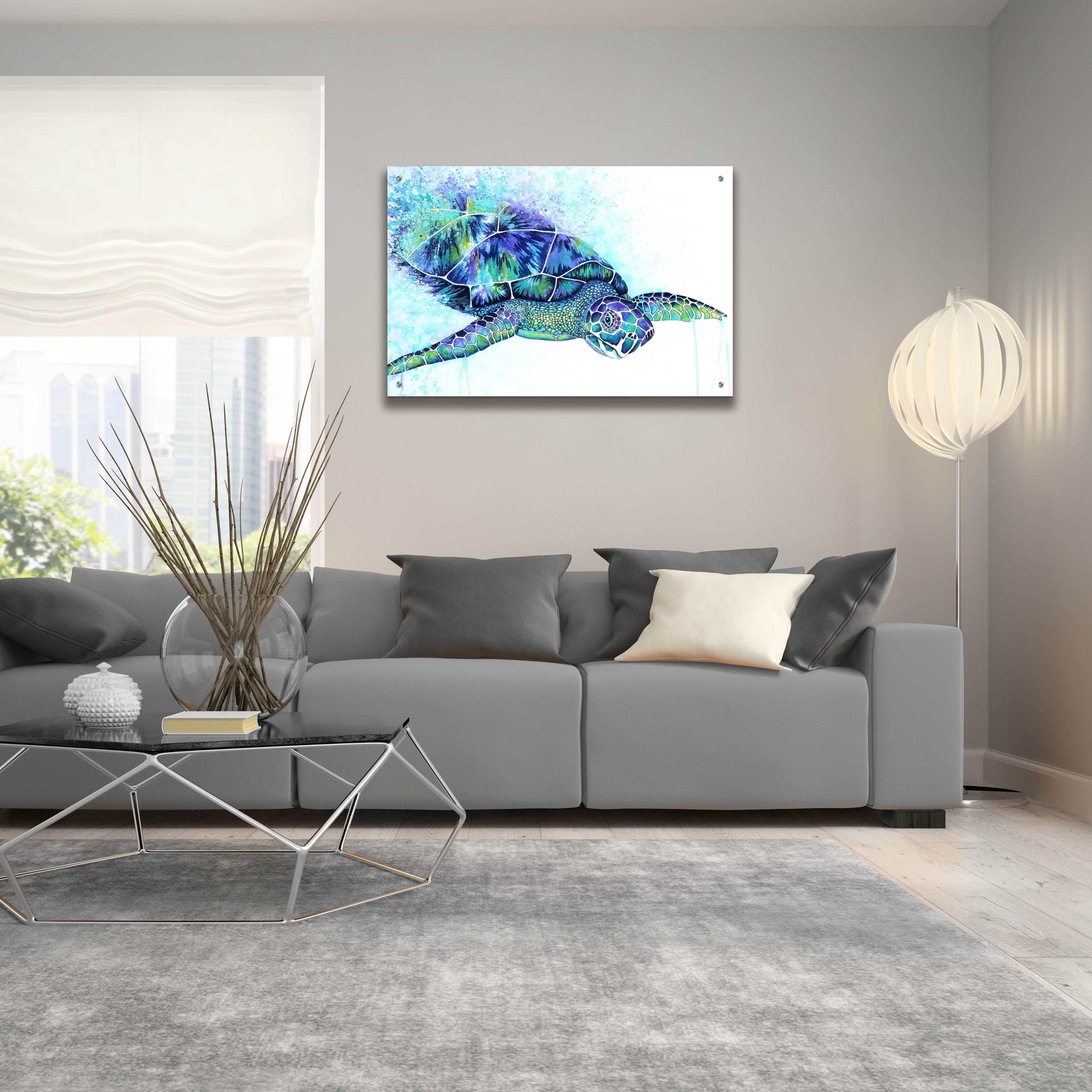 Epic Art 'Sea Turtle' by Michelle Faber, Acrylic Glass Wall Art,36x24