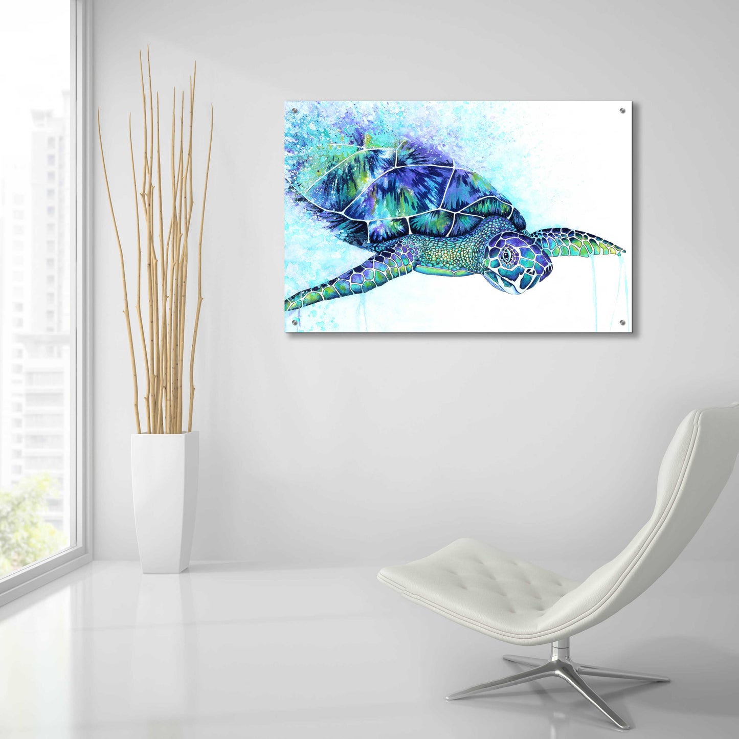 Epic Art 'Sea Turtle' by Michelle Faber, Acrylic Glass Wall Art,36x24