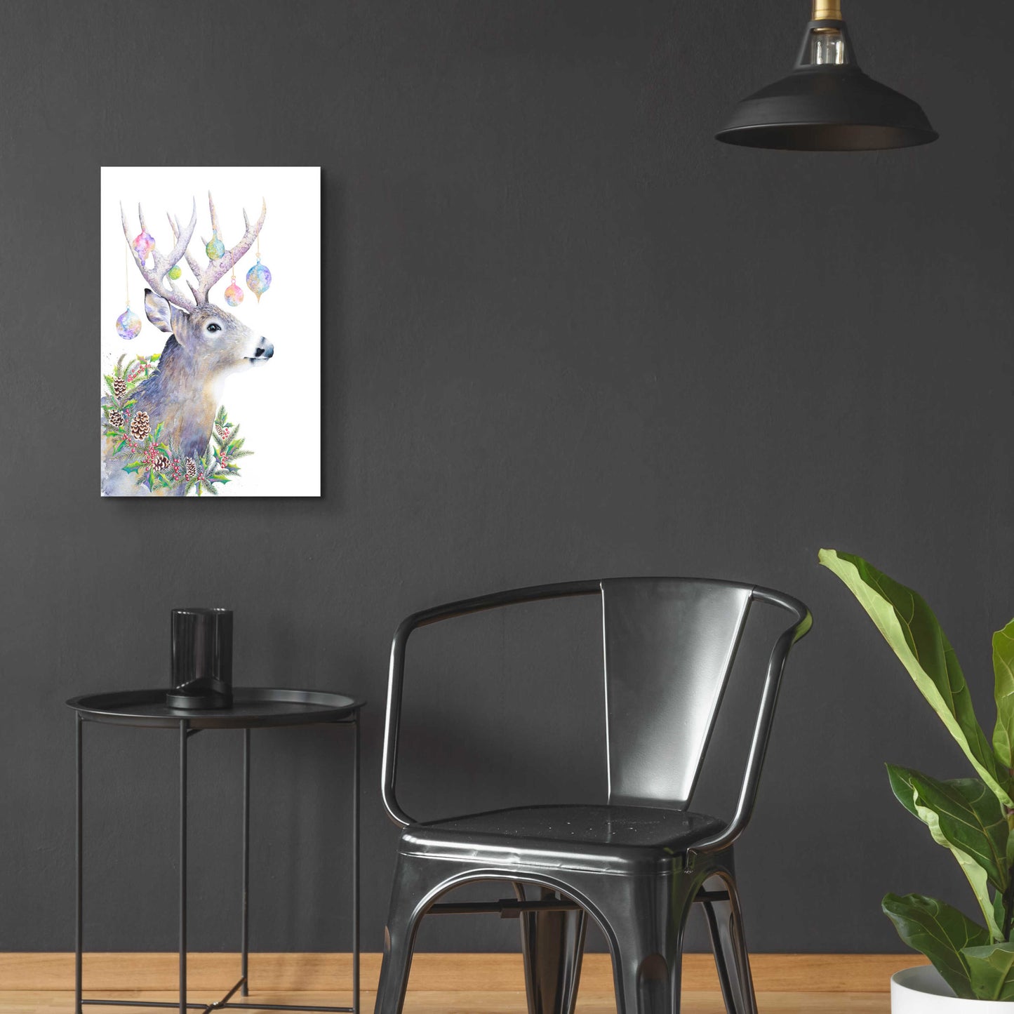 Epic Art 'Holiday Deer' by Michelle Faber, Acrylic Glass Wall Art,16x24