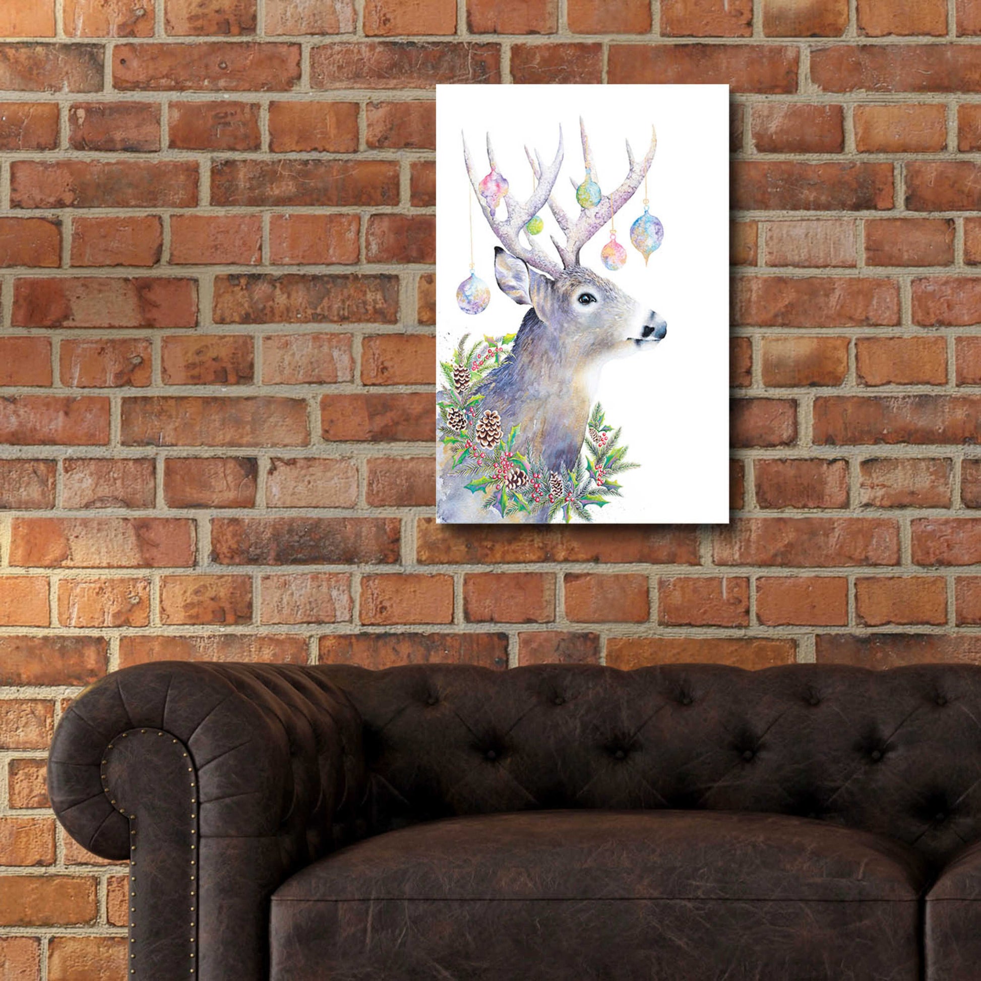 Epic Art 'Holiday Deer' by Michelle Faber, Acrylic Glass Wall Art,16x24