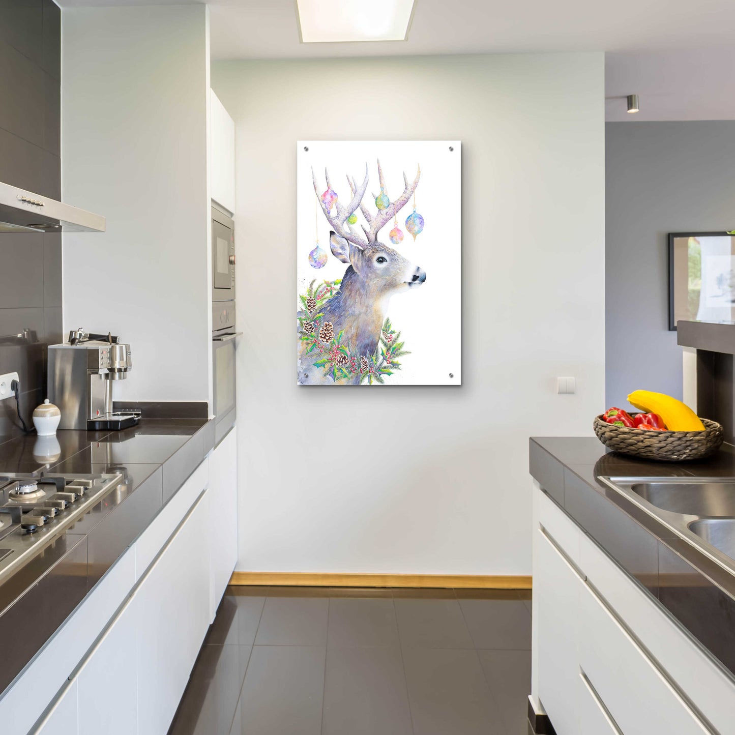 Epic Art 'Holiday Deer' by Michelle Faber, Acrylic Glass Wall Art,24x36