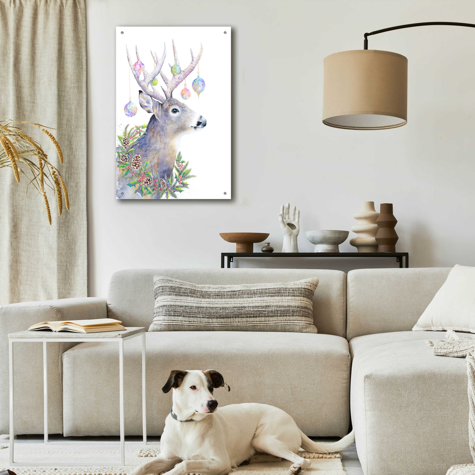 Epic Art 'Holiday Deer' by Michelle Faber, Acrylic Glass Wall Art,24x36