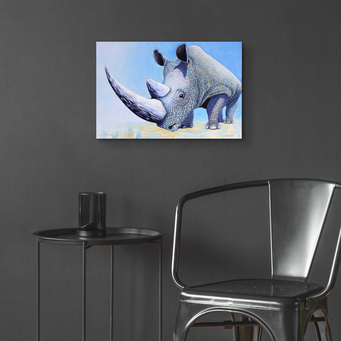 Epic Art 'Rhino' by Michelle Faber, Acrylic Glass Wall Art,24x16