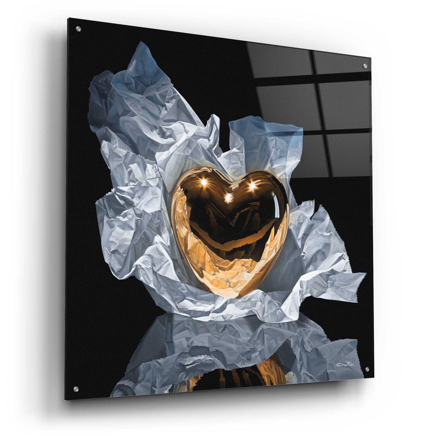 Epic Art 'Heart Of Gold' by Francois Chartier, Acrylic Glass Wall Art,36x36