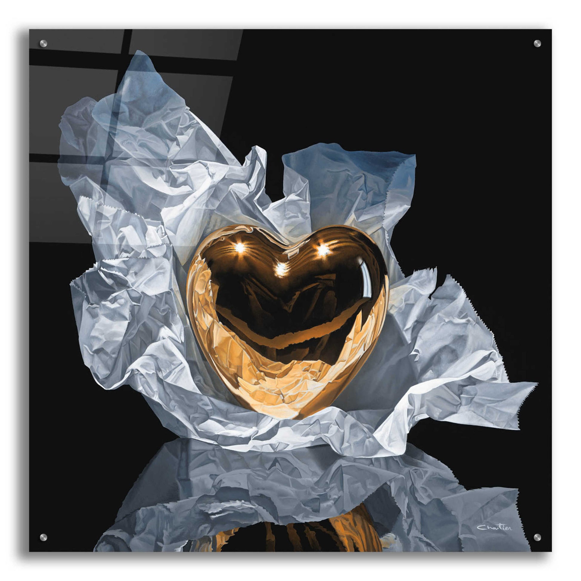 Epic Art 'Heart Of Gold' by Francois Chartier, Acrylic Glass Wall Art,36x36