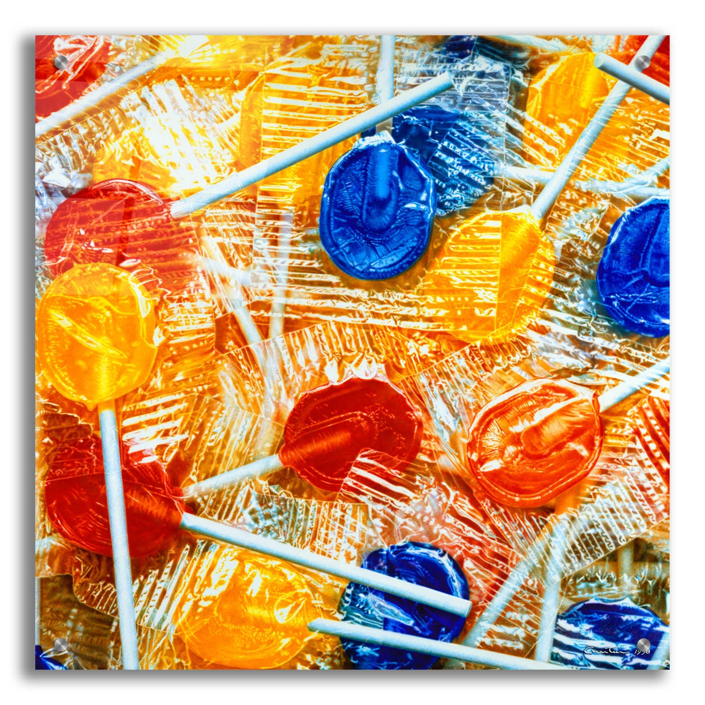 Epic Art 'Lollipops' by Francois Chartier, Acrylic Glass Wall Art,24x24