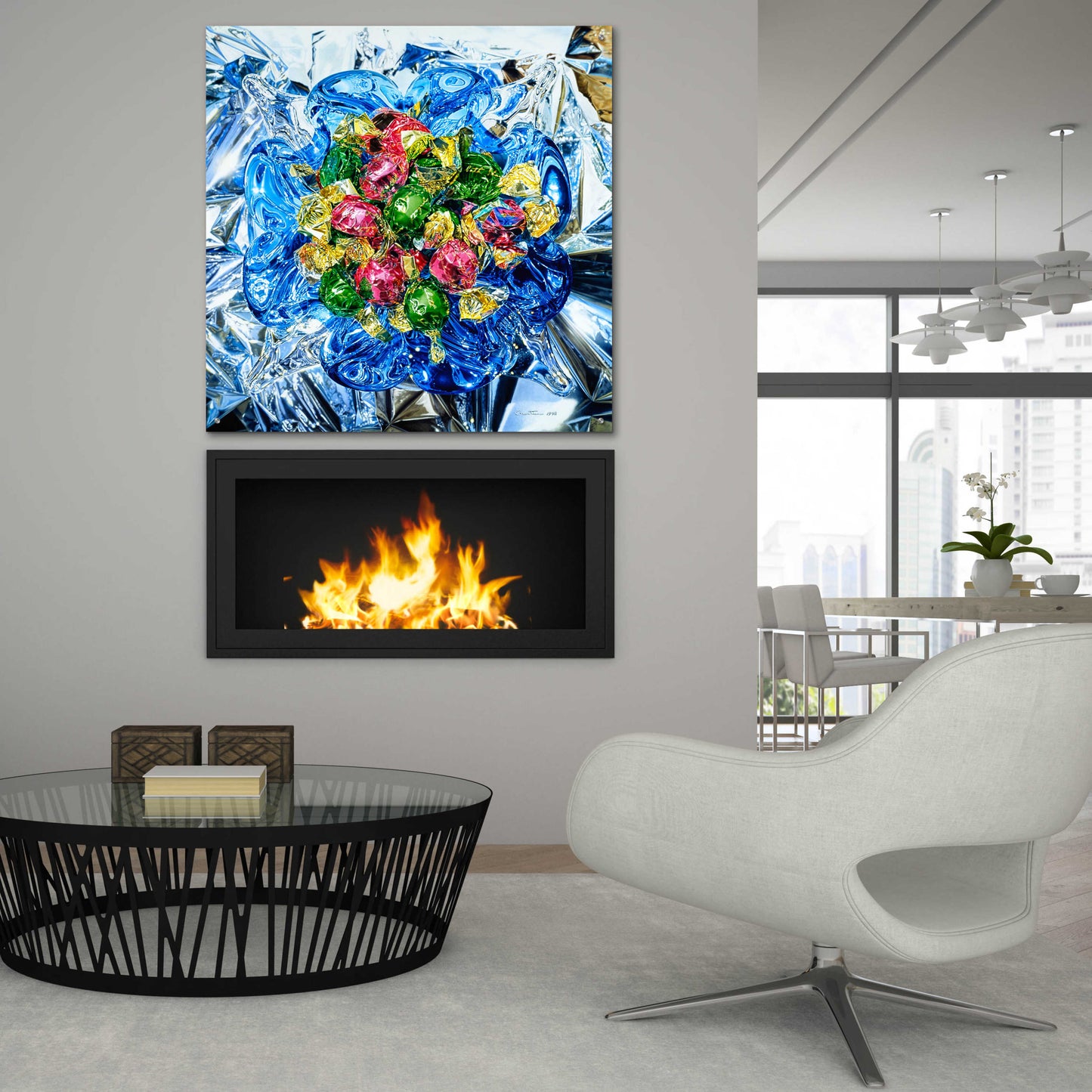 Epic Art 'Rhapsodie in Blue' by Francois Chartier, Acrylic Glass Wall Art,36x36