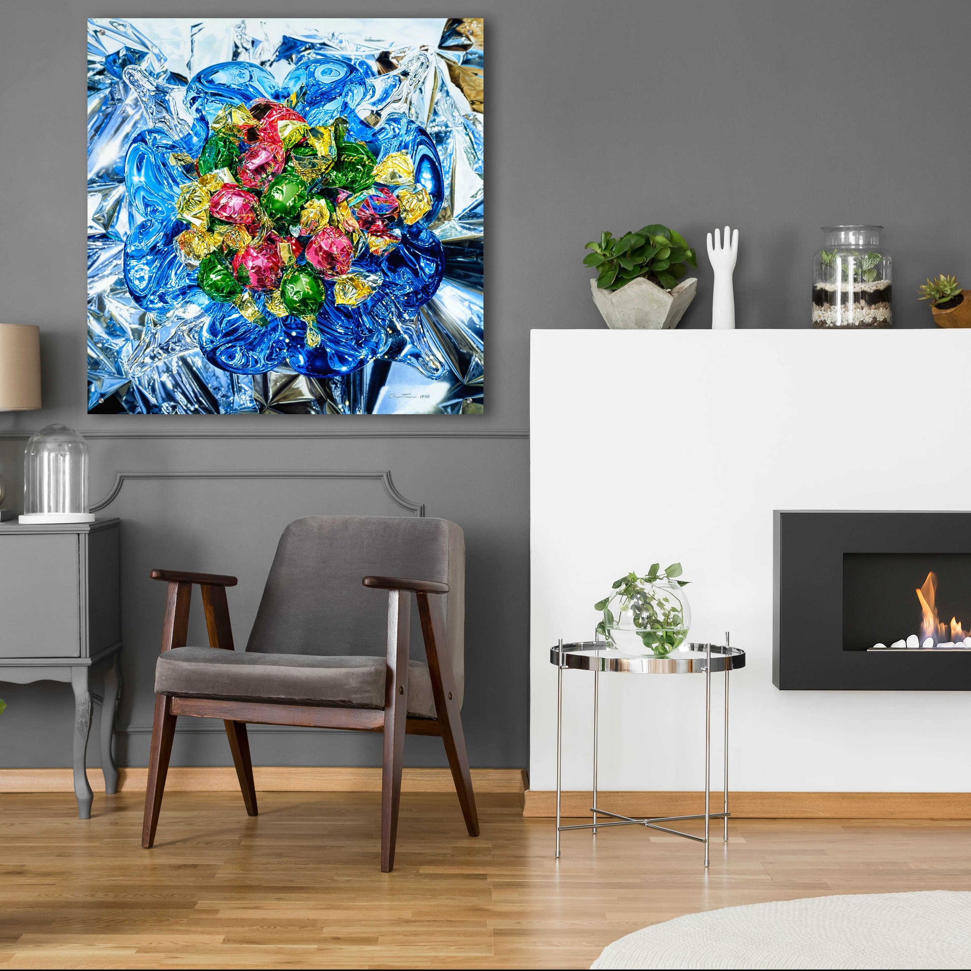 Epic Art 'Rhapsodie in Blue' by Francois Chartier, Acrylic Glass Wall Art,36x36