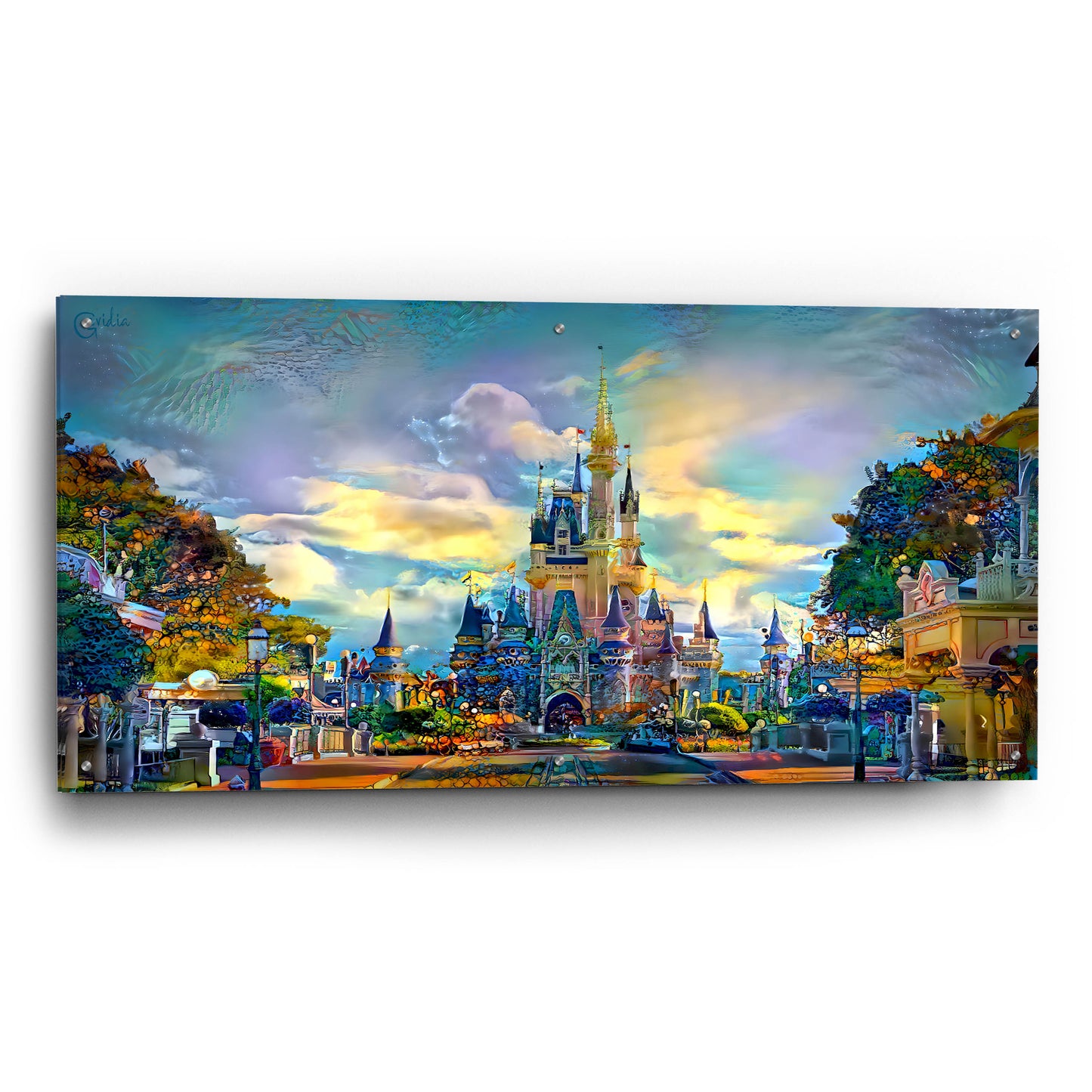 Epic Art 'Orlando Florida United States Castle' by Pedro Gavidia, Acrylic Glass Wall Art,48x24