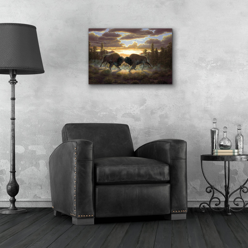 Epic Art 'Buffalo' by R. Hed, Acrylic Glass Wall Art,24x16