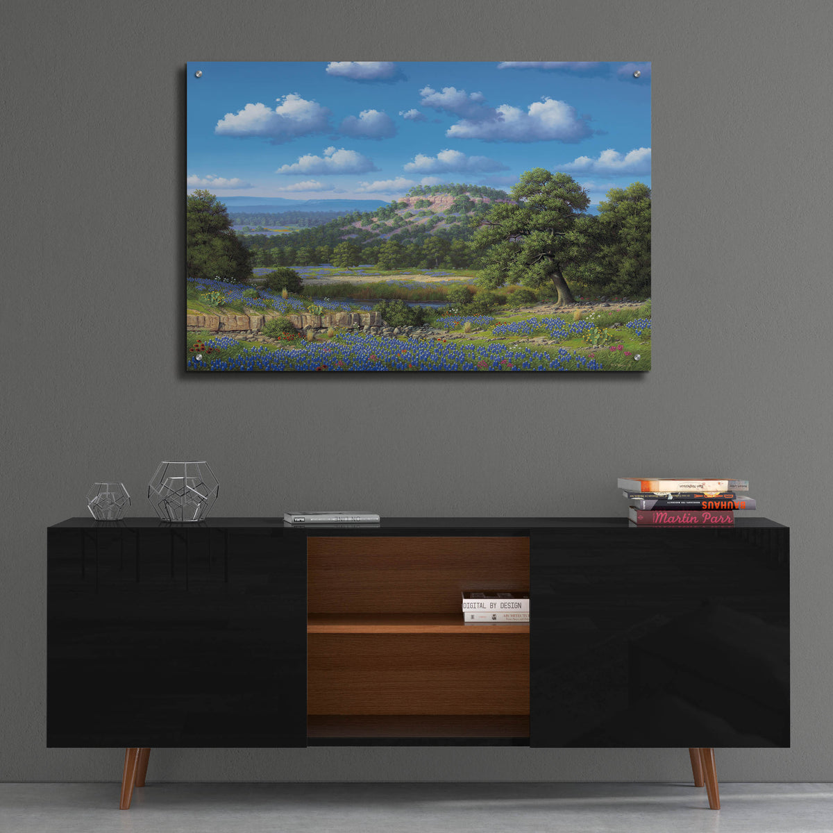 Epic Art 'Blue Bonnet Hill' by R. Hed, Acrylic Glass Wall Art,36x24