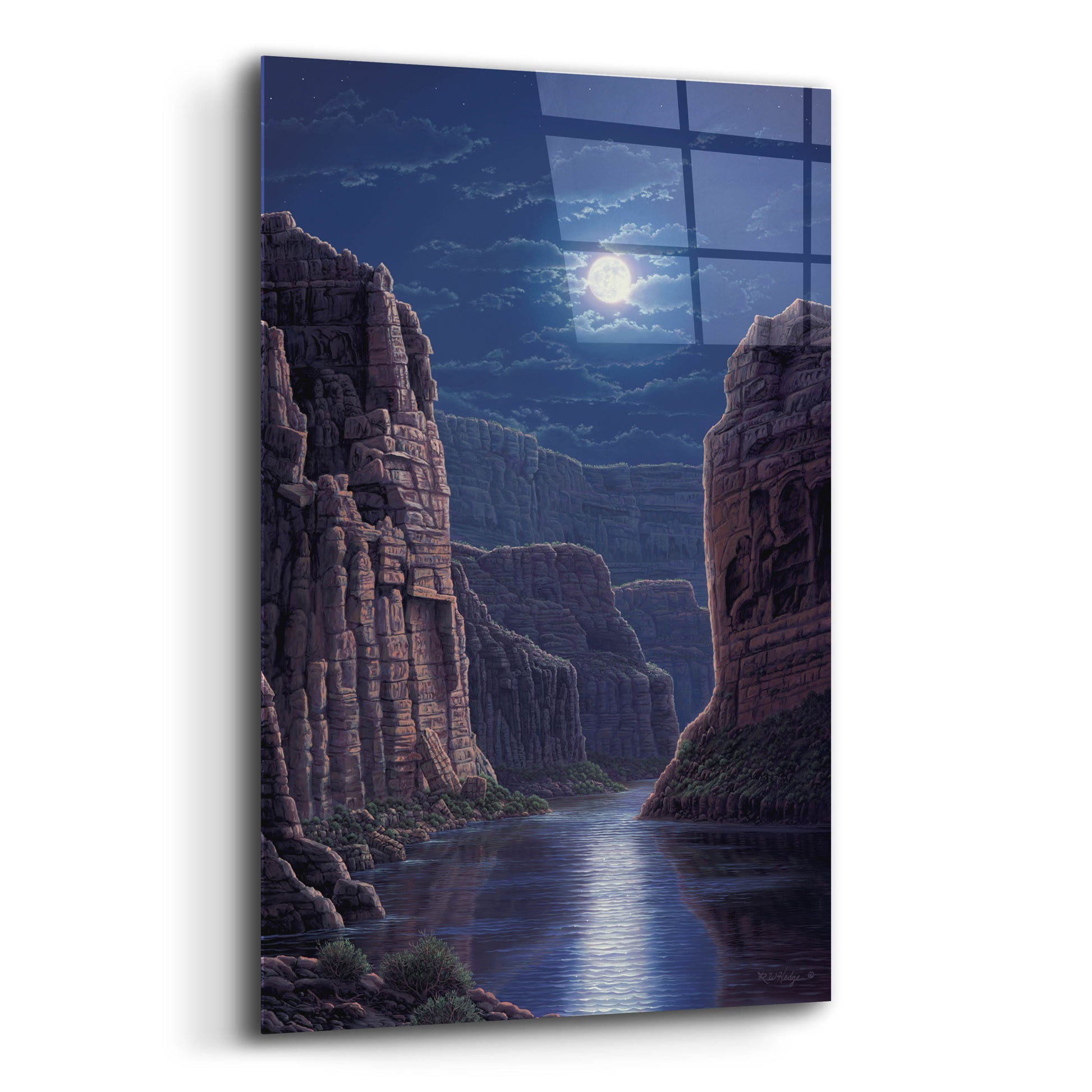 Epic Art 'Moonlit Pass' by R. Hed, Acrylic Glass Wall Art,12x16