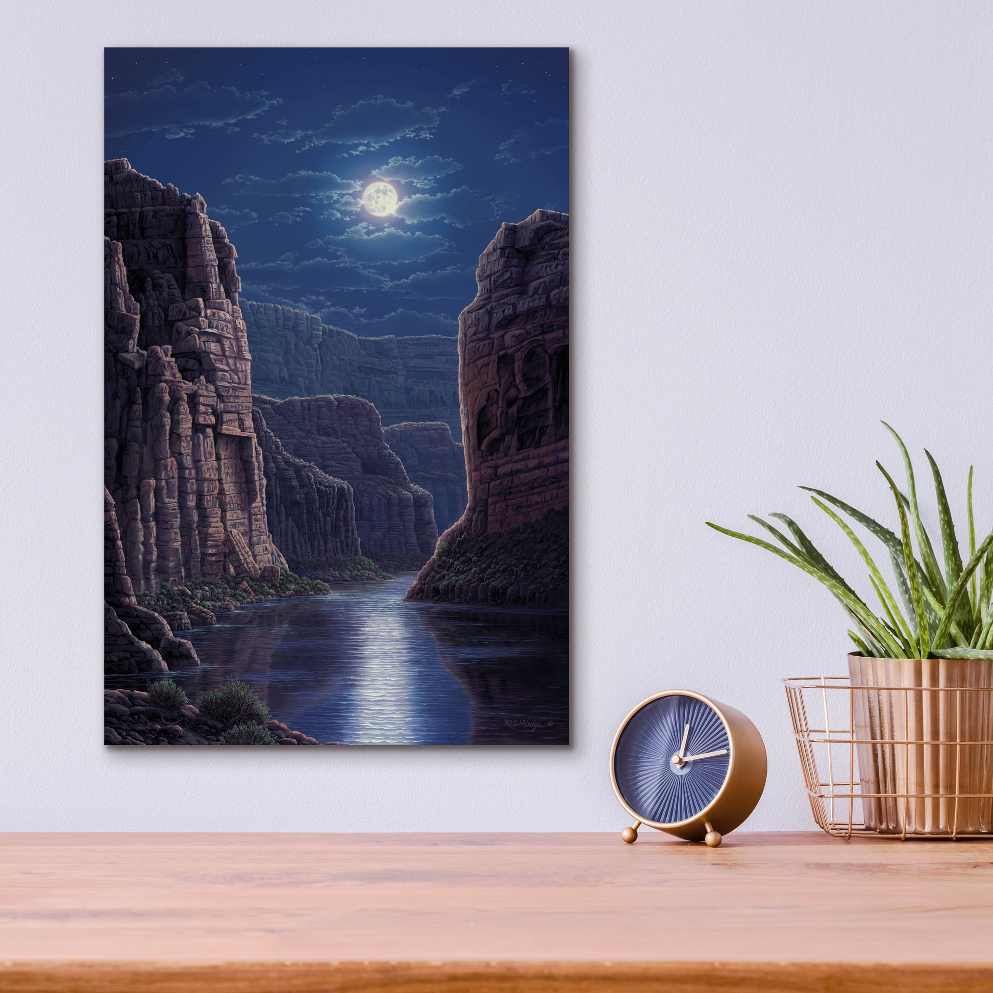 Epic Art 'Moonlit Pass' by R. Hed, Acrylic Glass Wall Art,12x16