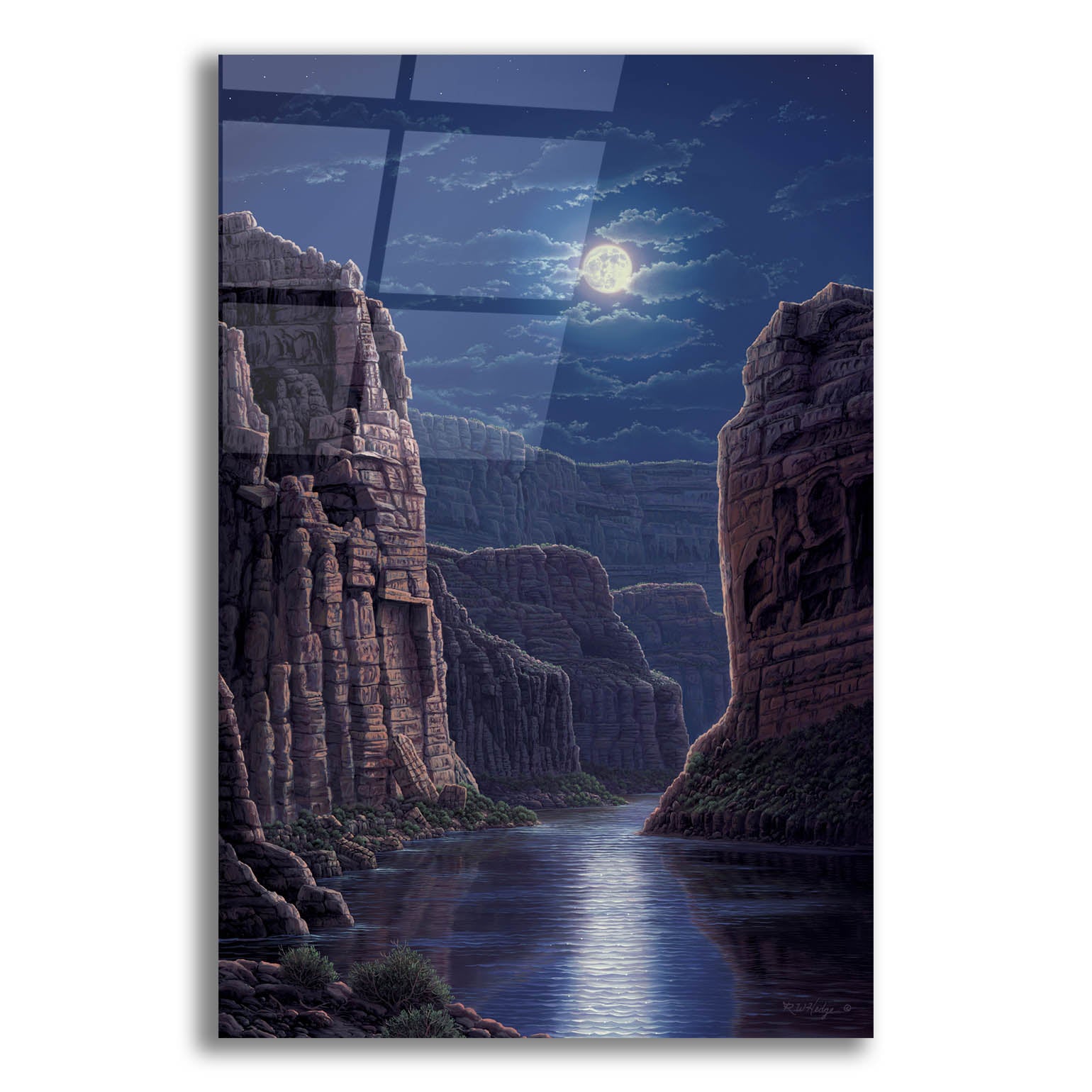 Epic Art 'Moonlit Pass' by R. Hed, Acrylic Glass Wall Art,12x16