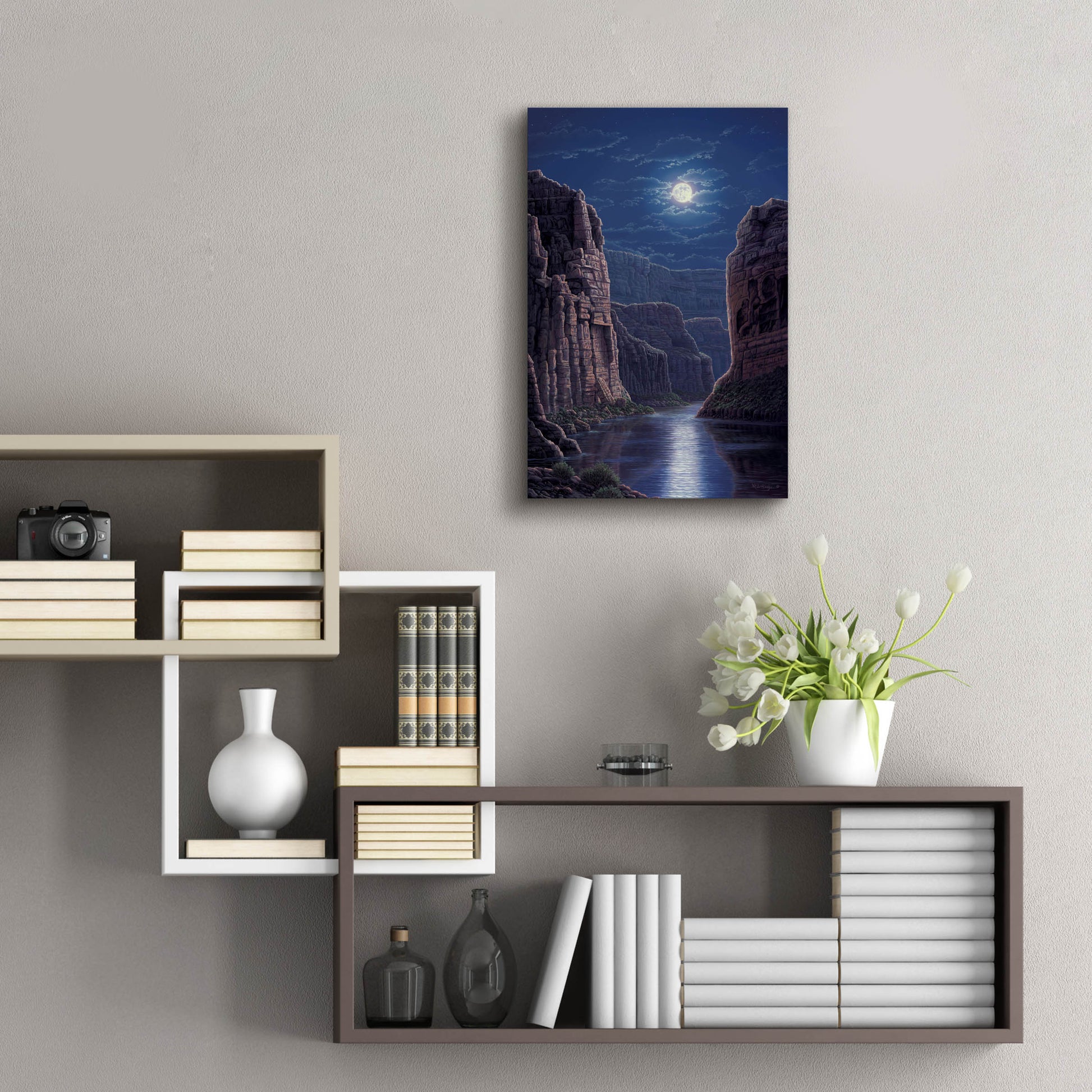 Epic Art 'Moonlit Pass' by R. Hed, Acrylic Glass Wall Art,16x24