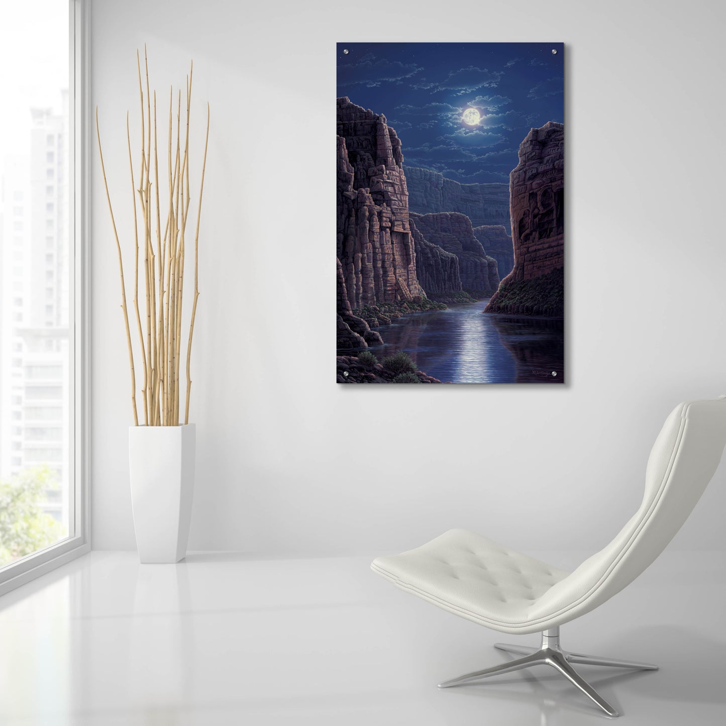 Epic Art 'Moonlit Pass' by R. Hed, Acrylic Glass Wall Art,24x36