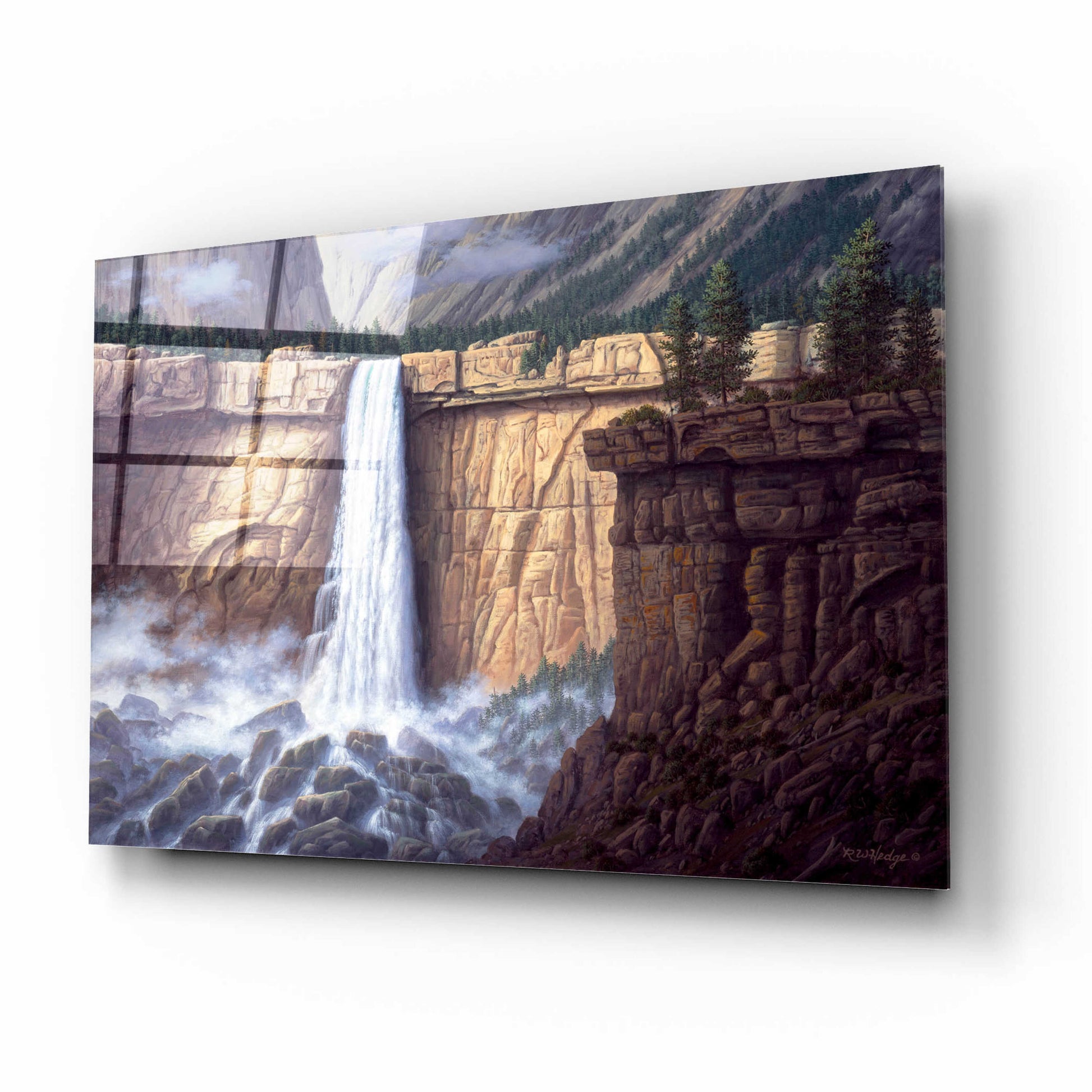 Epic Art 'Canyon Cascade' by R. Hed, Acrylic Glass Wall Art,16x12