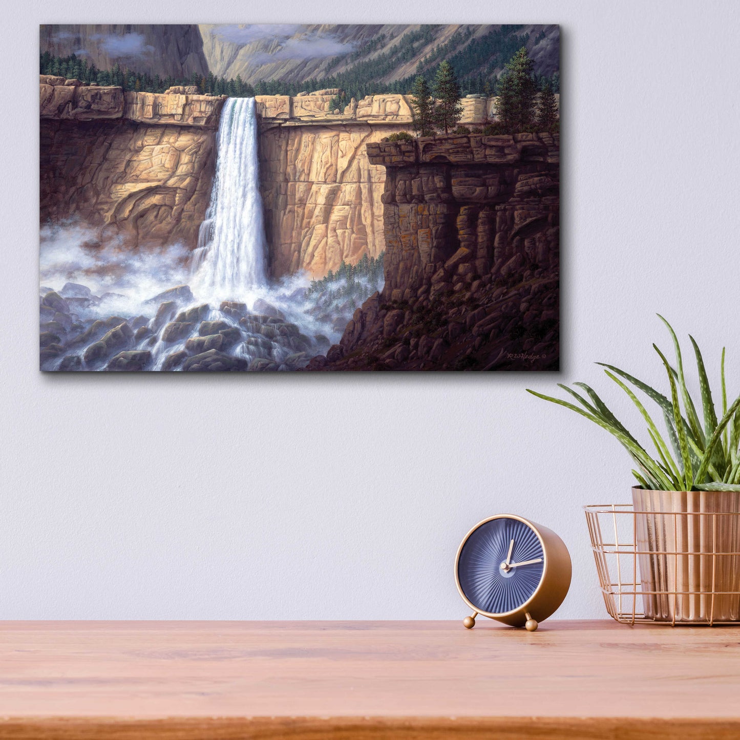 Epic Art 'Canyon Cascade' by R. Hed, Acrylic Glass Wall Art,16x12