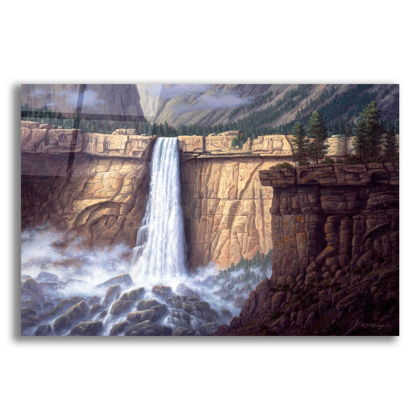 Epic Art 'Canyon Cascade' by R. Hed, Acrylic Glass Wall Art,16x12