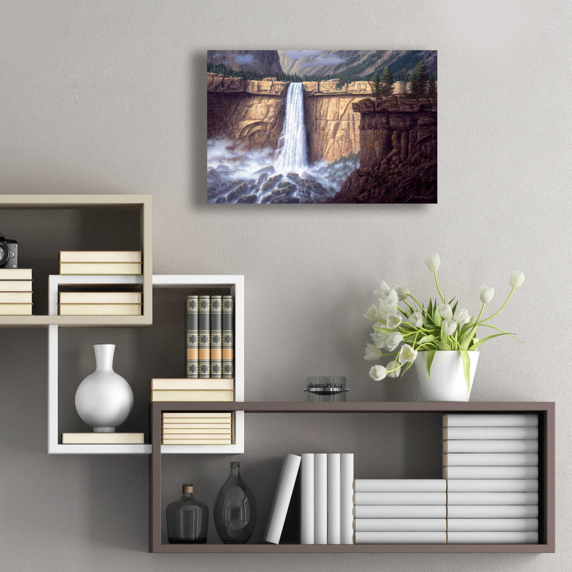 Epic Art 'Canyon Cascade' by R. Hed, Acrylic Glass Wall Art,24x16