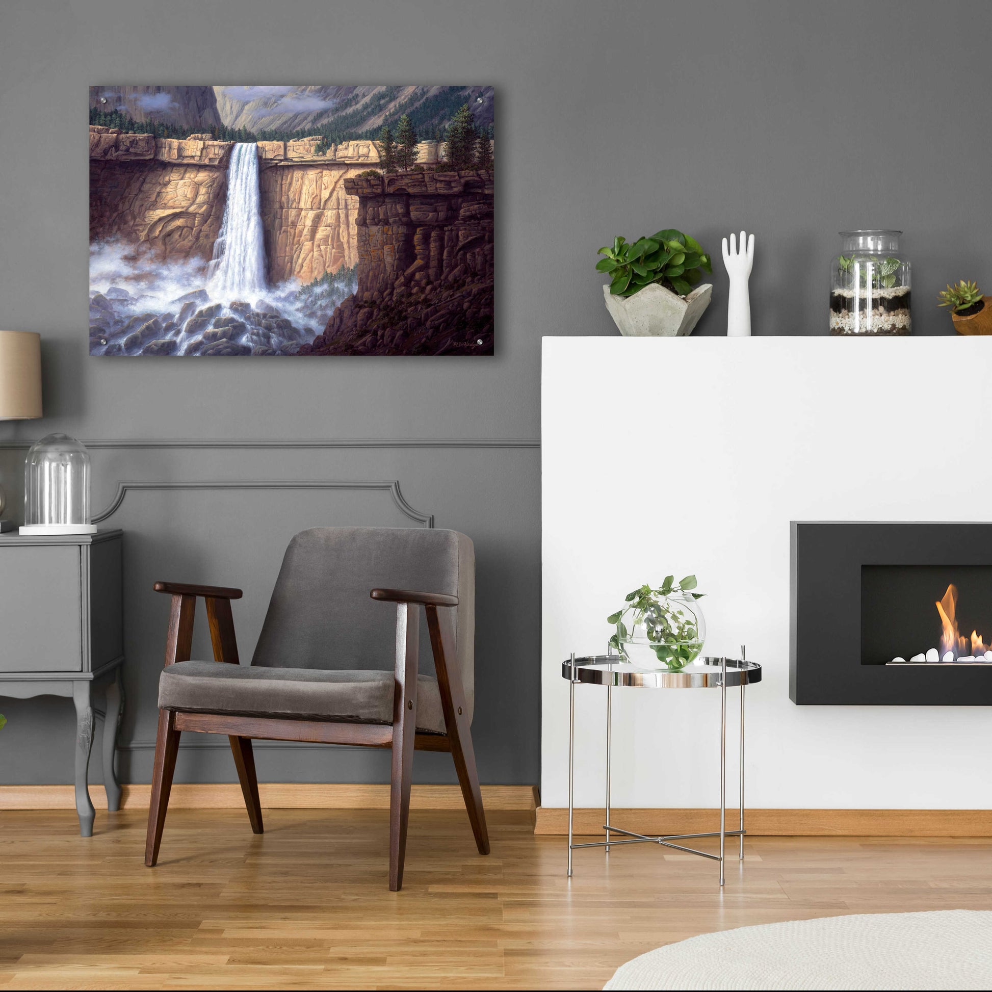 Epic Art 'Canyon Cascade' by R. Hed, Acrylic Glass Wall Art,36x24