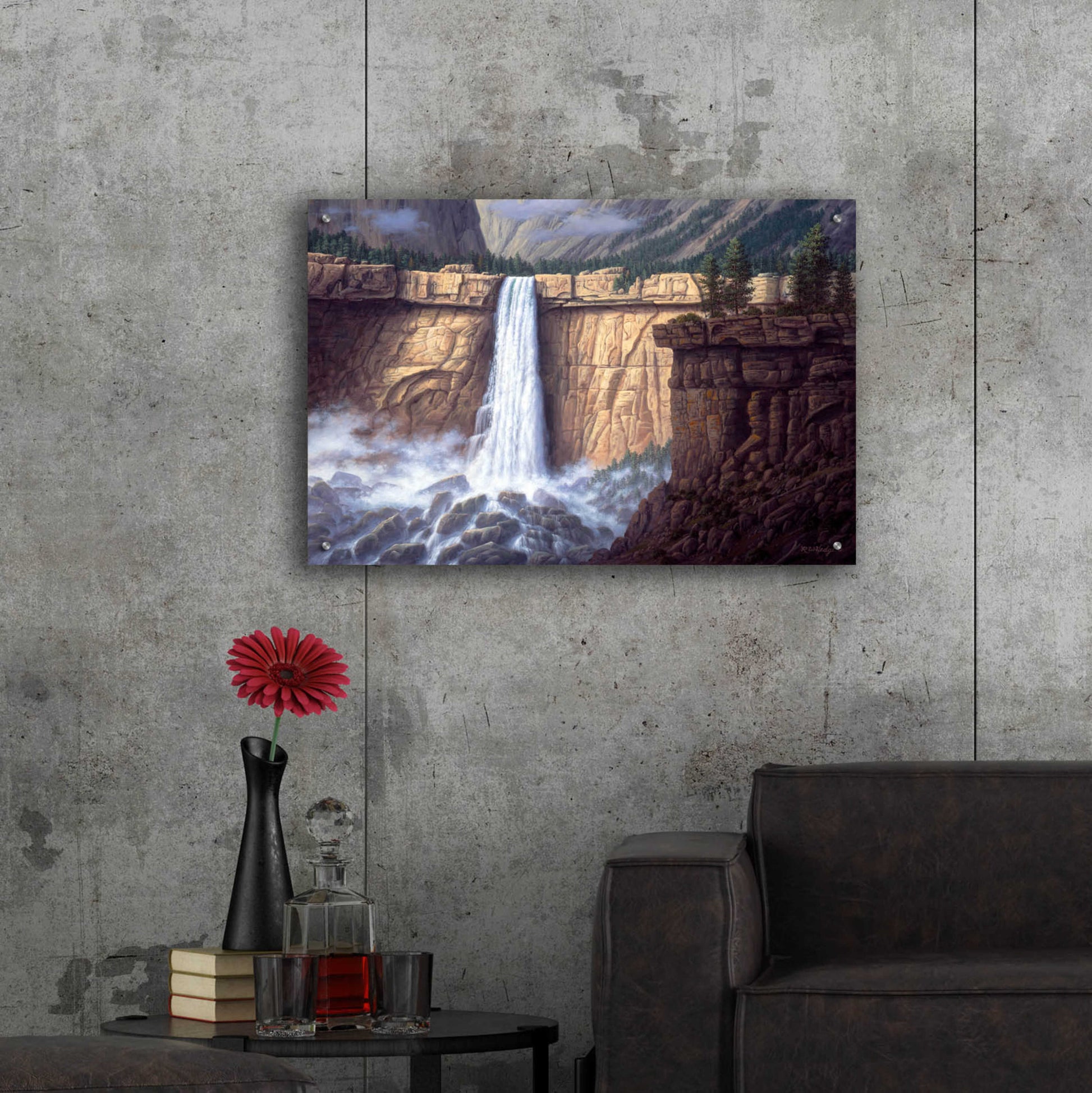 Epic Art 'Canyon Cascade' by R. Hed, Acrylic Glass Wall Art,36x24