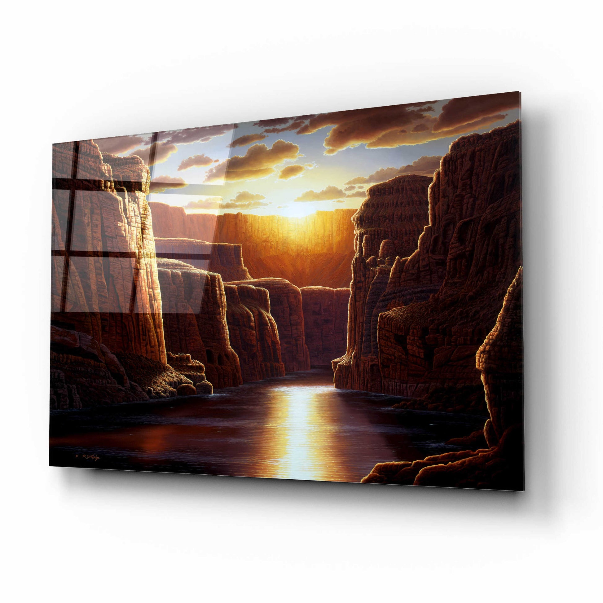 Epic Art 'Grand Sunrise' by R. Hed, Acrylic Glass Wall Art,16x12