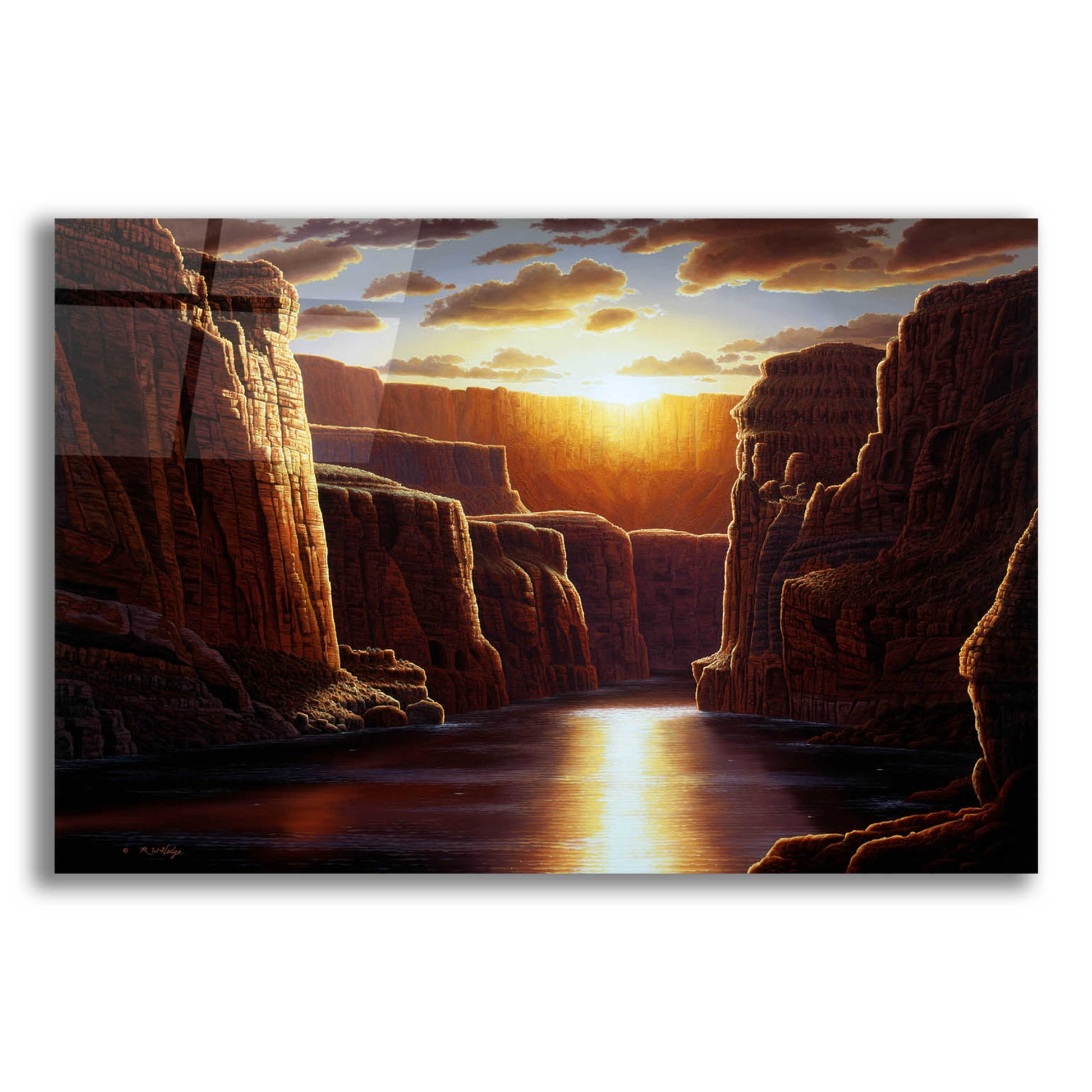 Epic Art 'Grand Sunrise' by R. Hed, Acrylic Glass Wall Art,16x12