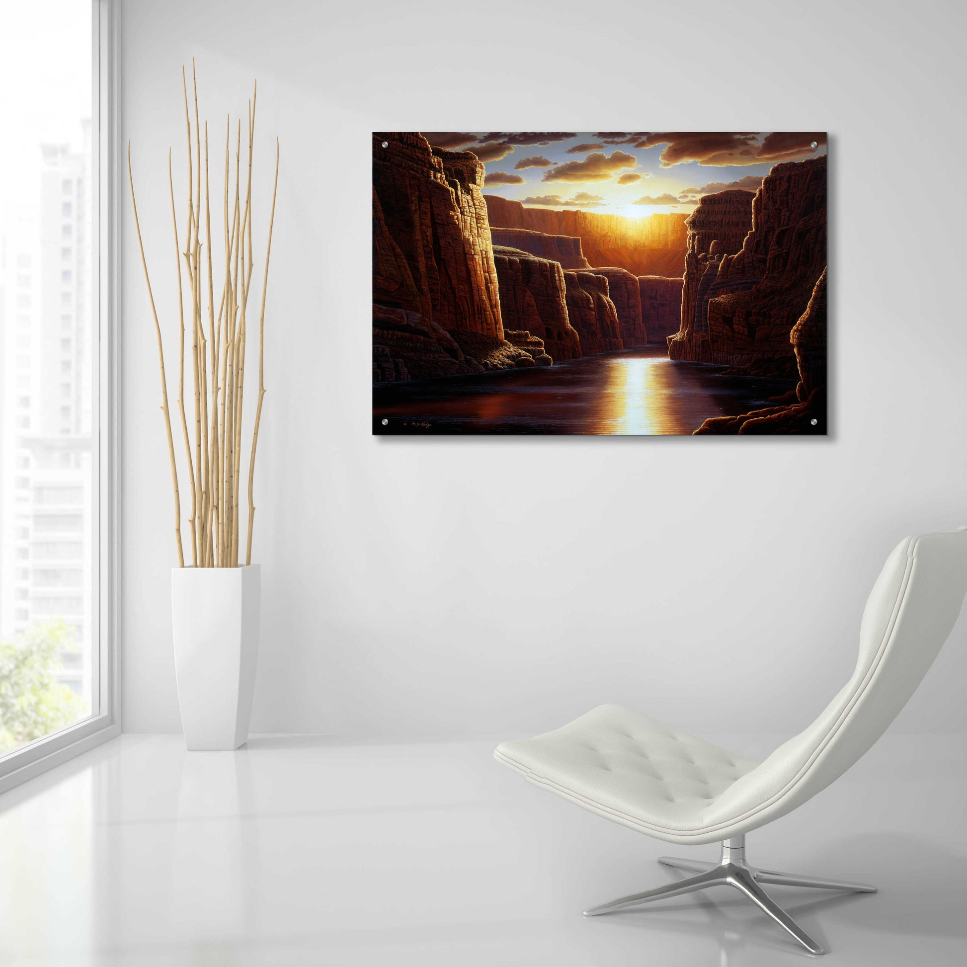 Epic Art 'Grand Sunrise' by R. Hed, Acrylic Glass Wall Art,36x24