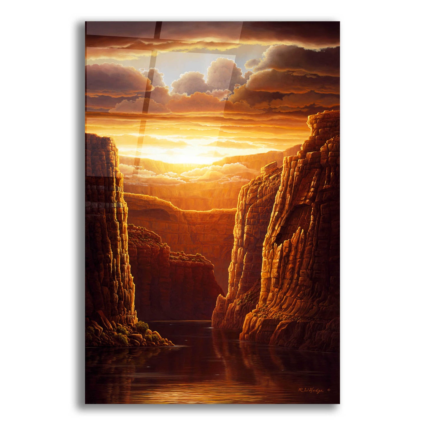 Epic Art 'Warm Reflections' by R. Hed, Acrylic Glass Wall Art,12x16