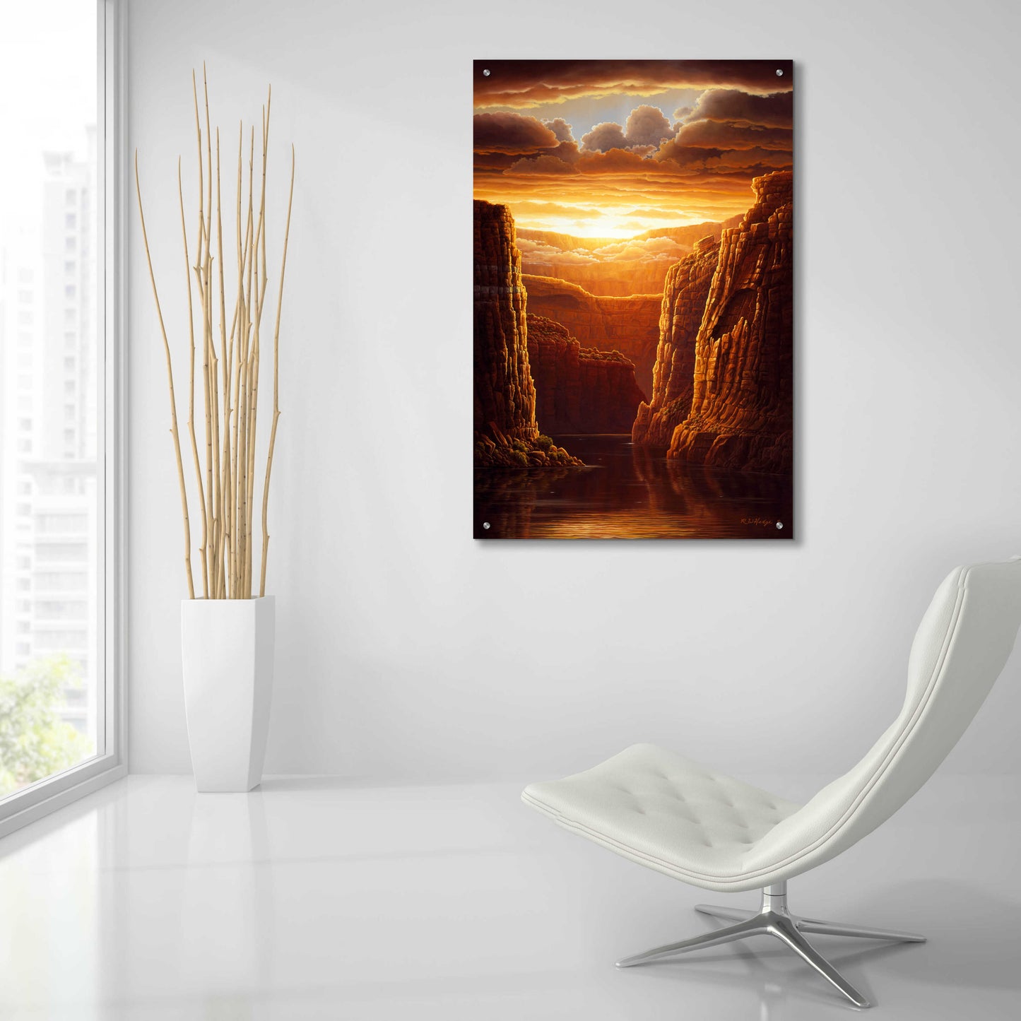 Epic Art 'Warm Reflections' by R. Hed, Acrylic Glass Wall Art,24x36