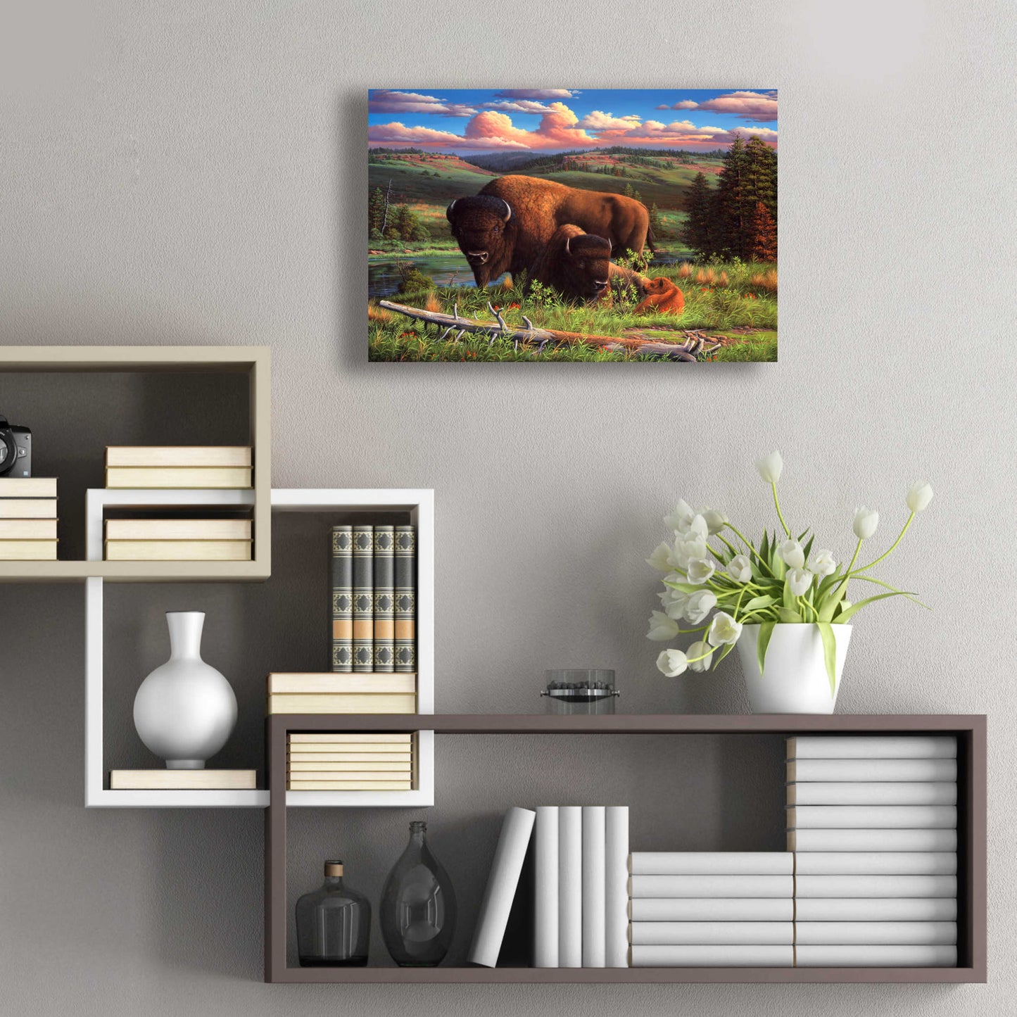 Epic Art 'Buffalo Nation' by R. Hed, Acrylic Glass Wall Art,24x16