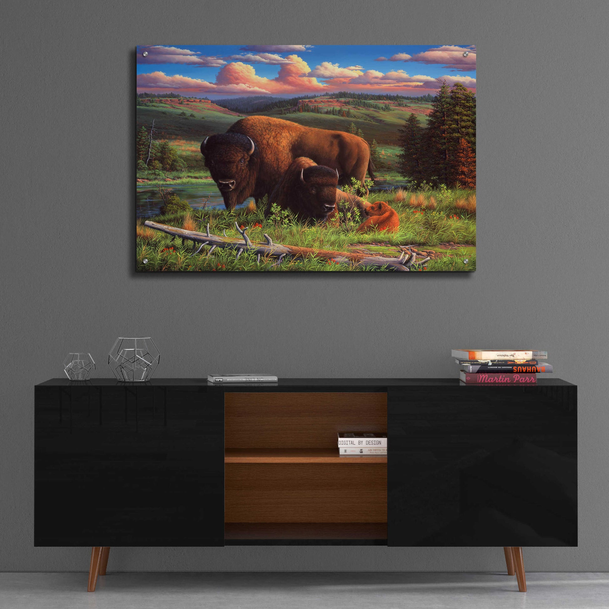 Epic Art 'Buffalo Nation' by R. Hed, Acrylic Glass Wall Art,36x24