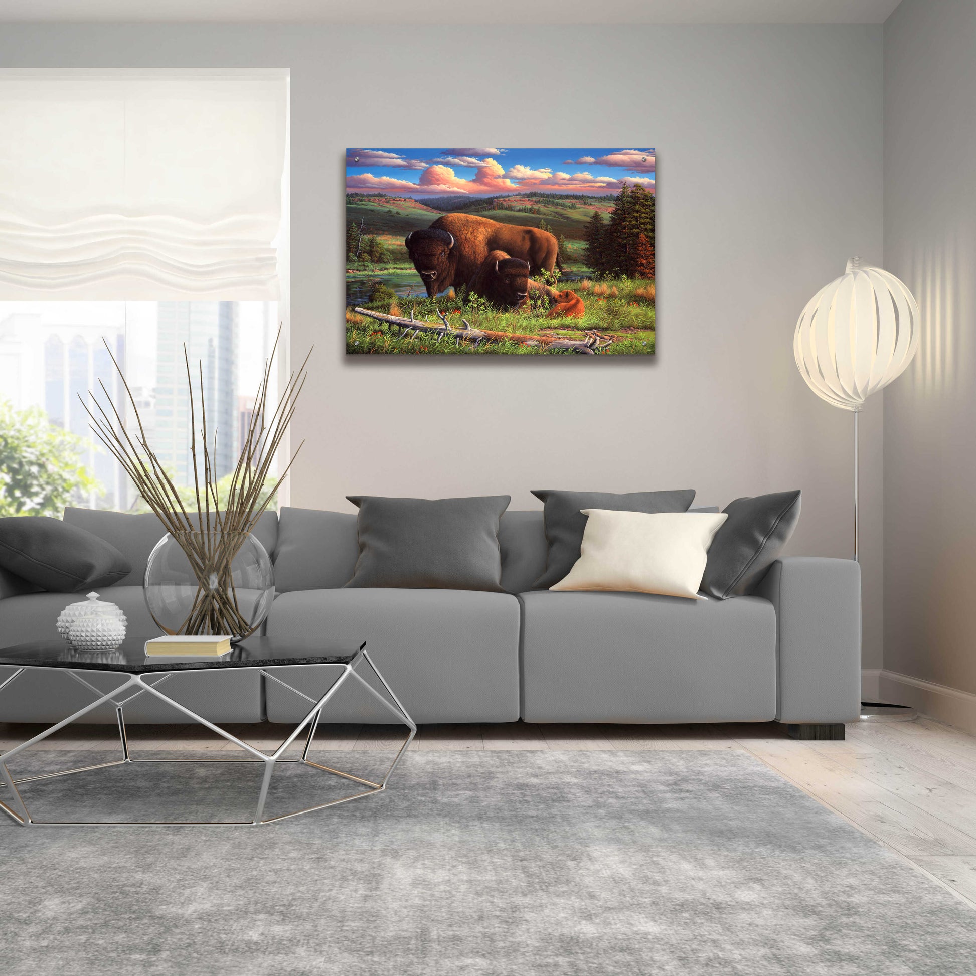 Epic Art 'Buffalo Nation' by R. Hed, Acrylic Glass Wall Art,36x24