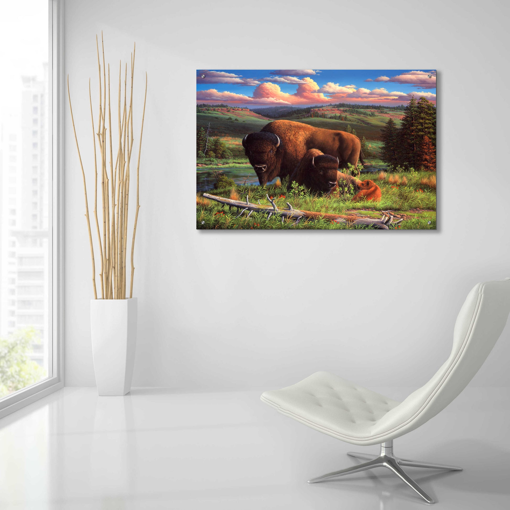 Epic Art 'Buffalo Nation' by R. Hed, Acrylic Glass Wall Art,36x24