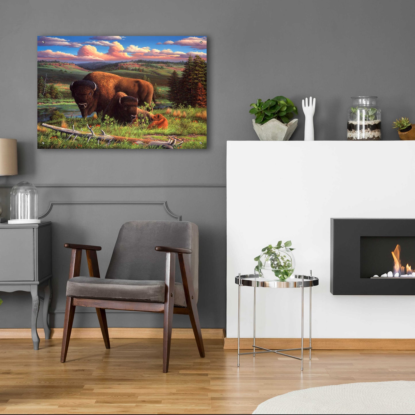 Epic Art 'Buffalo Nation' by R. Hed, Acrylic Glass Wall Art,36x24