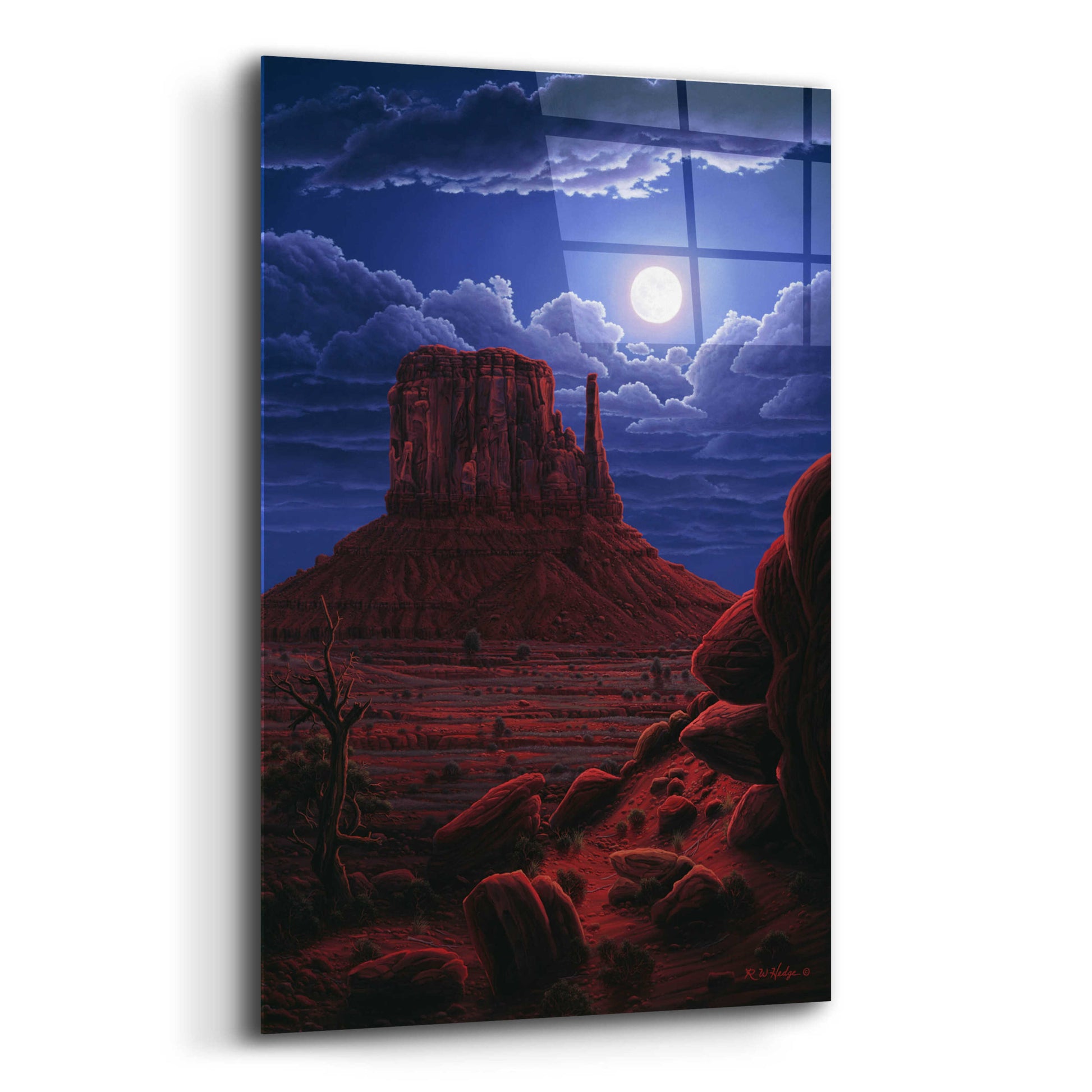 Epic Art 'Navaho Moon' by R. Hed, Acrylic Glass Wall Art,12x16