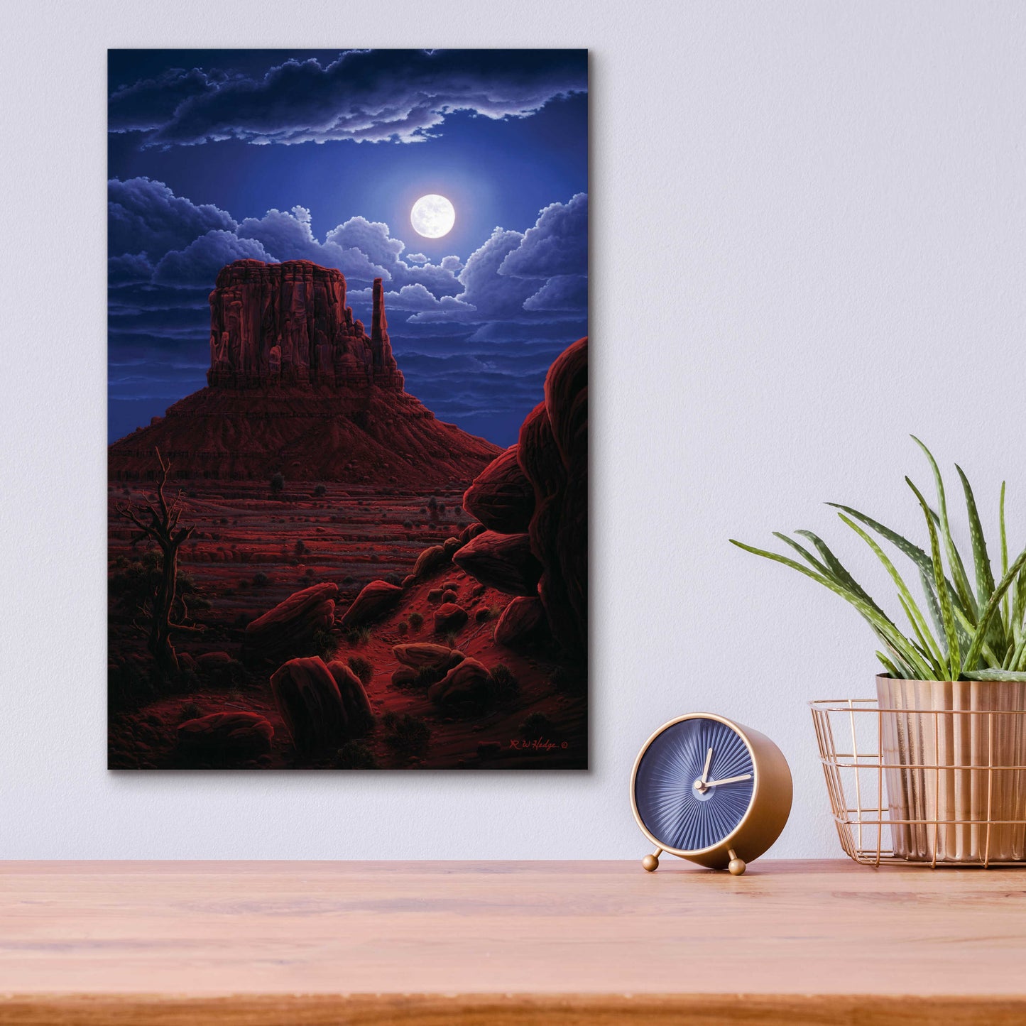 Epic Art 'Navaho Moon' by R. Hed, Acrylic Glass Wall Art,12x16