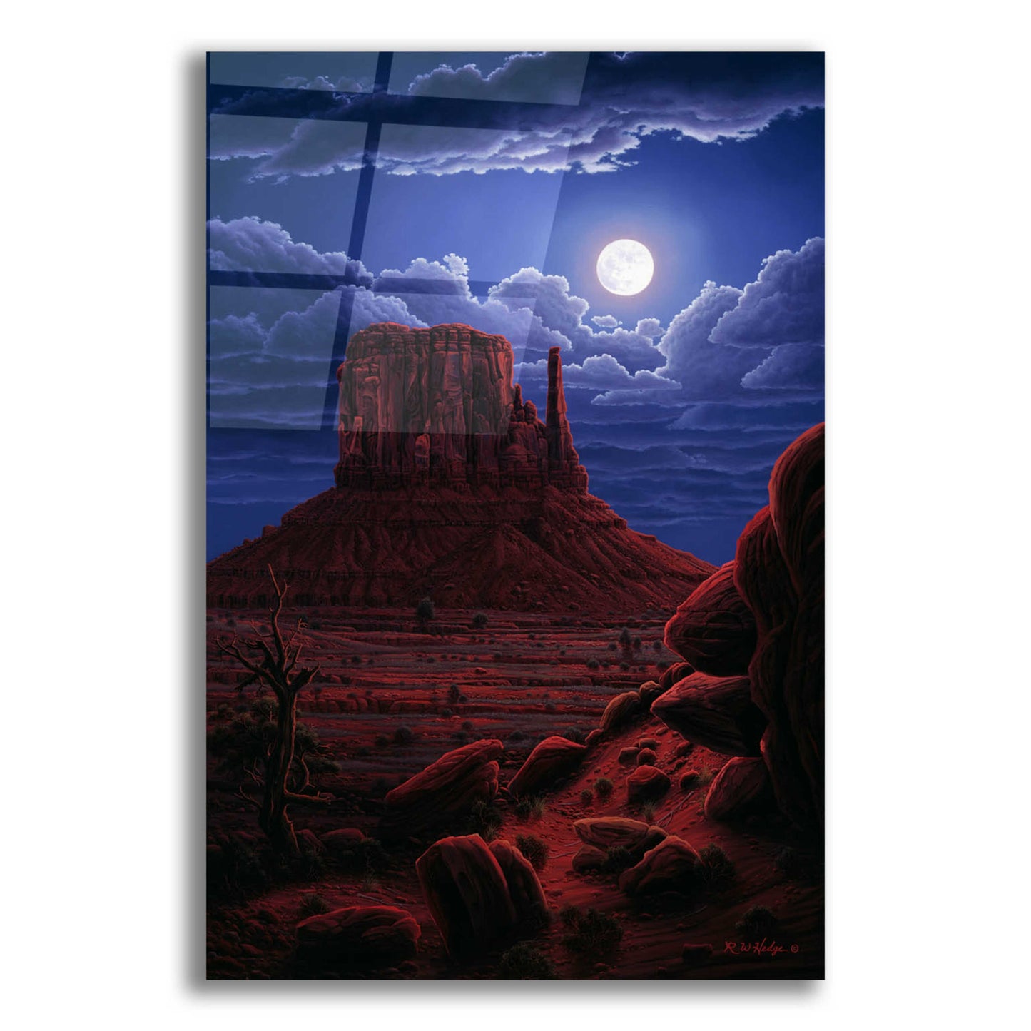 Epic Art 'Navaho Moon' by R. Hed, Acrylic Glass Wall Art,12x16