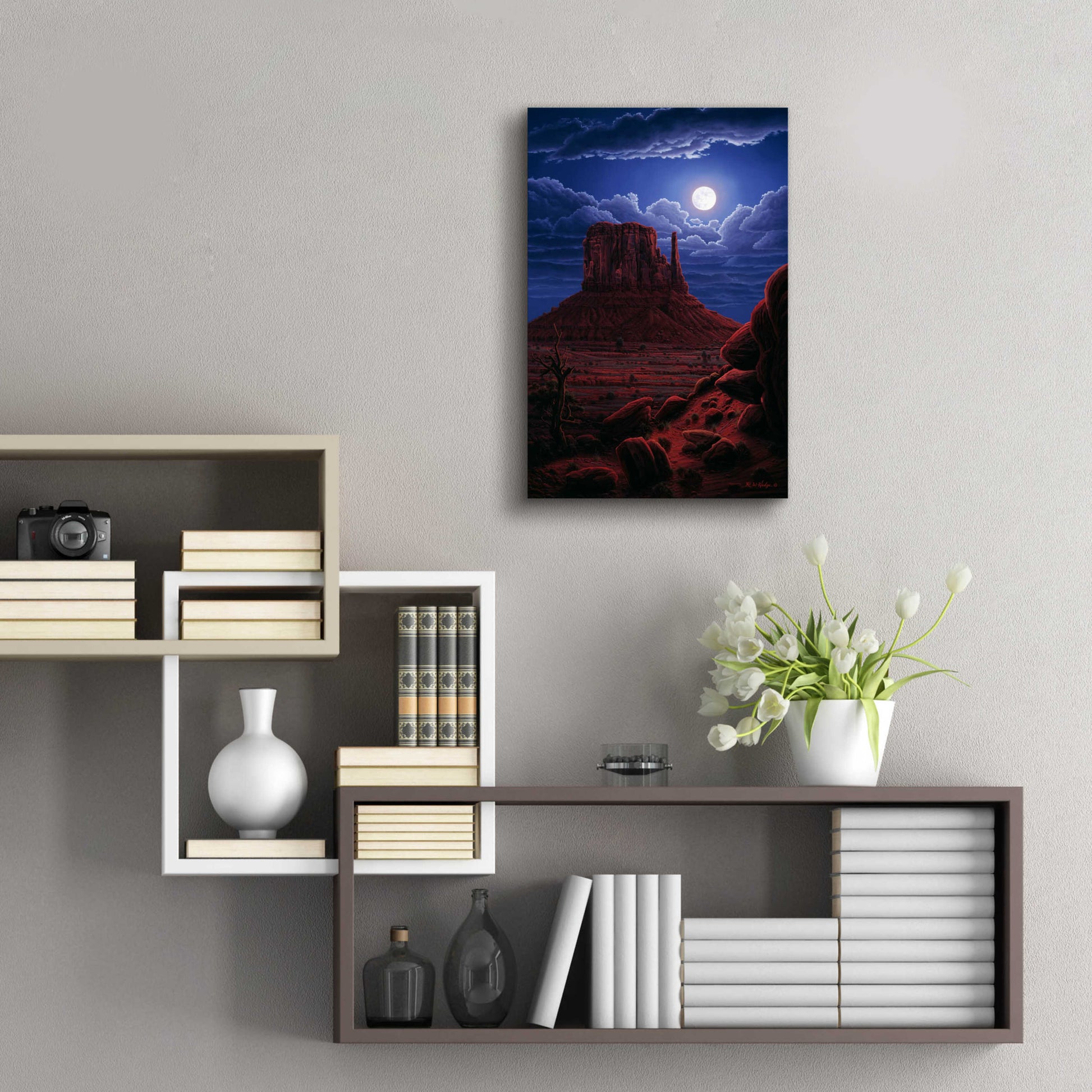 Epic Art 'Navaho Moon' by R. Hed, Acrylic Glass Wall Art,16x24