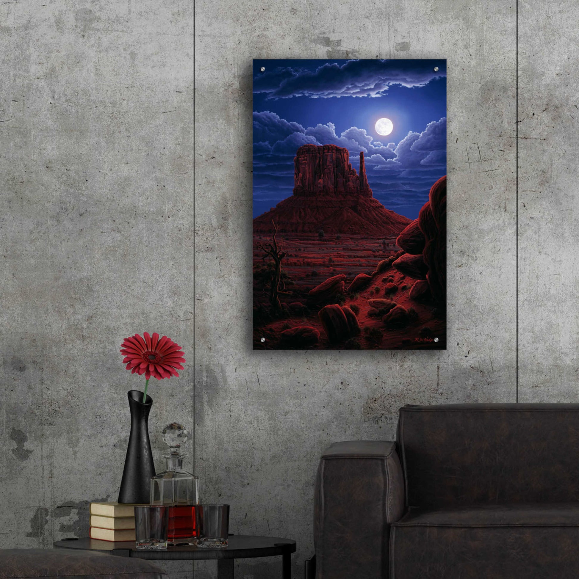 Epic Art 'Navaho Moon' by R. Hed, Acrylic Glass Wall Art,24x36