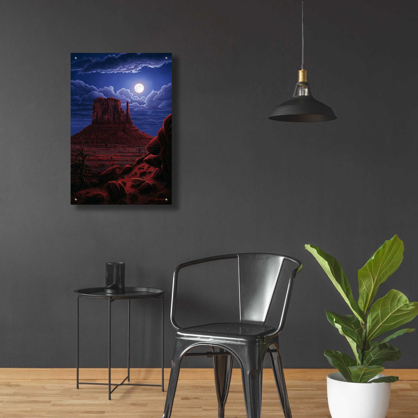 Epic Art 'Navaho Moon' by R. Hed, Acrylic Glass Wall Art,24x36